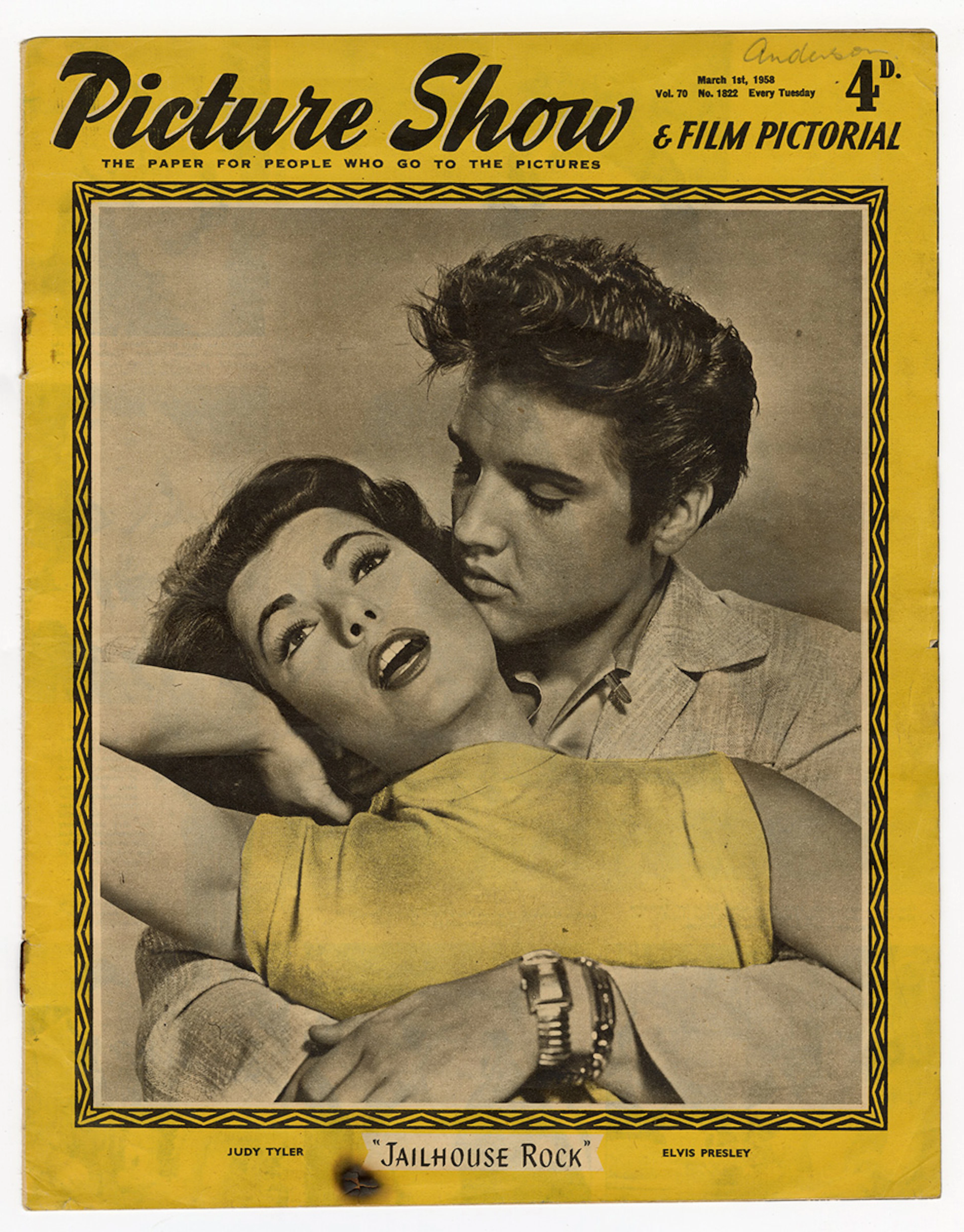 1958 Elvis Presley Vintage Picture Show Magazine Volume 70 "Jailhouse Rock"