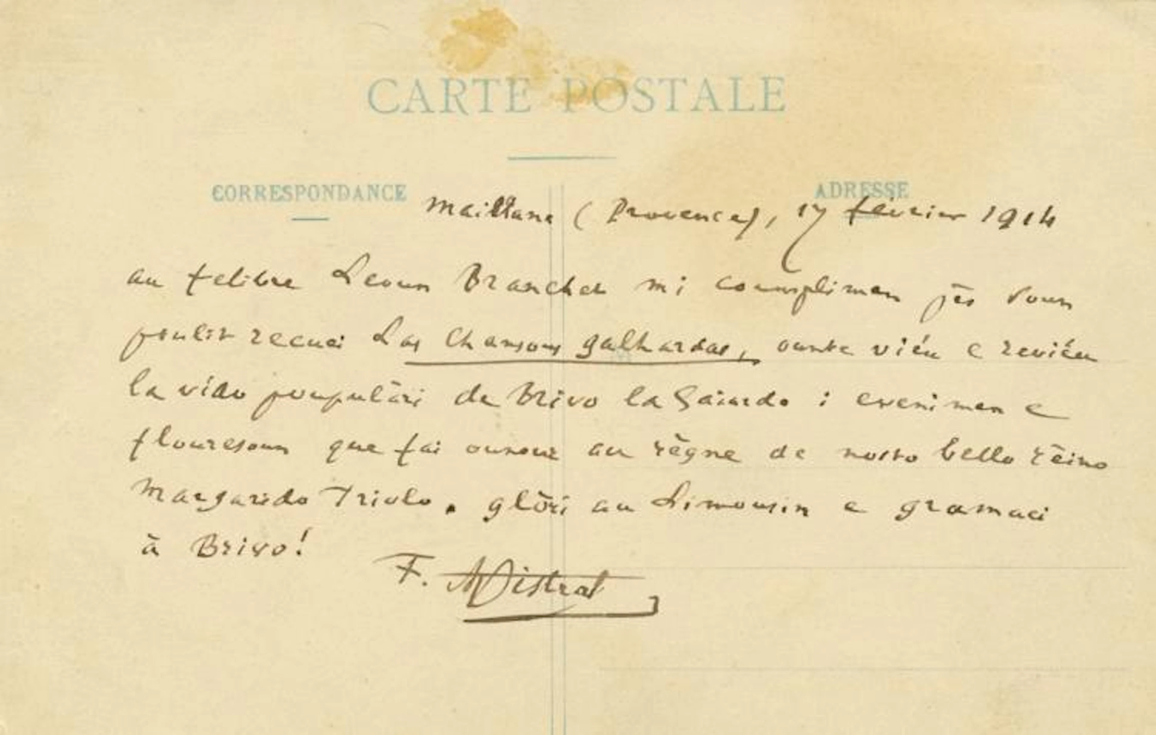 MISTRAL FREDERIC: (1830-1914)