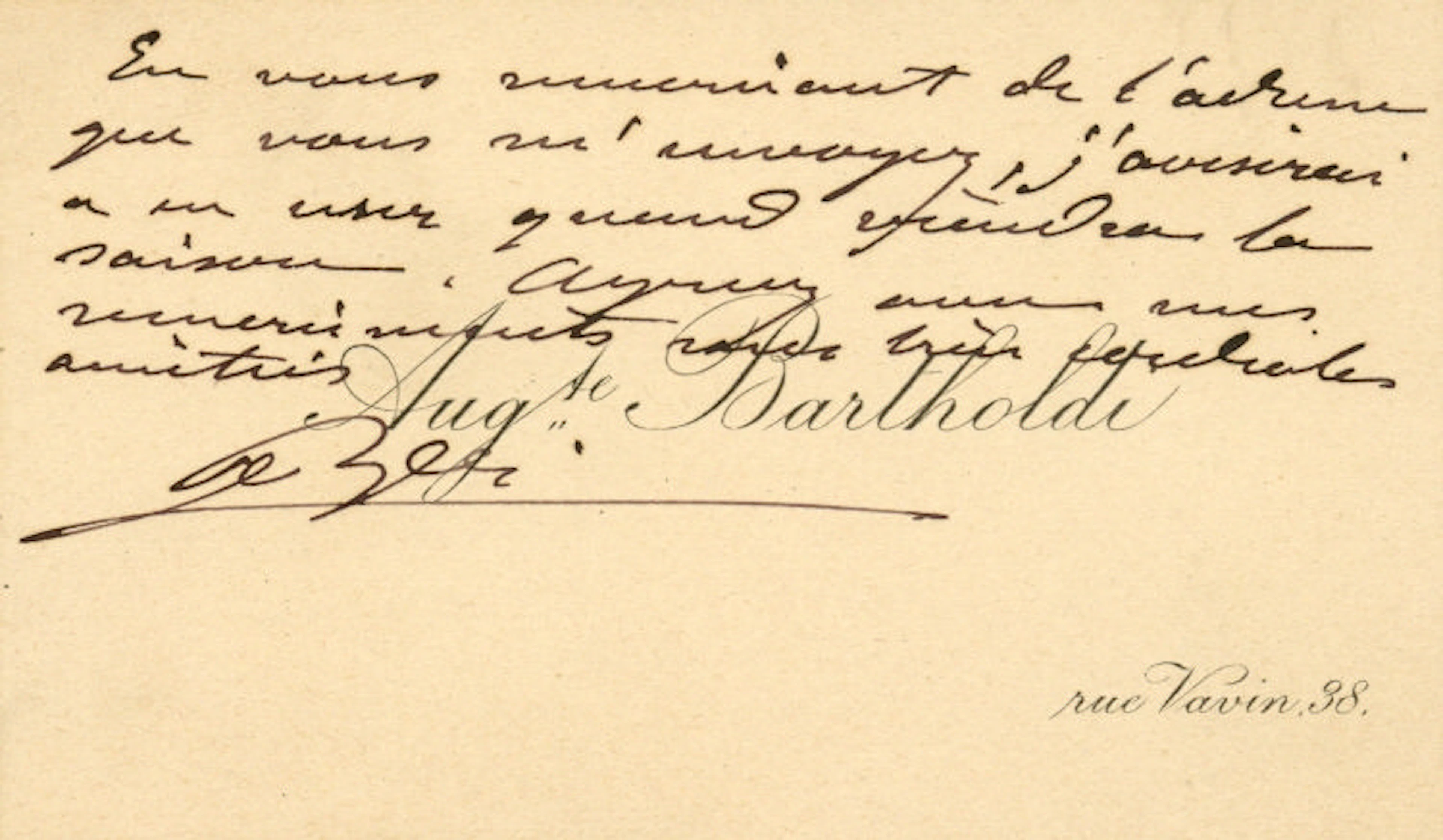 BARTHOLDI FREDERIC AUGUSTE: (1834-1904)