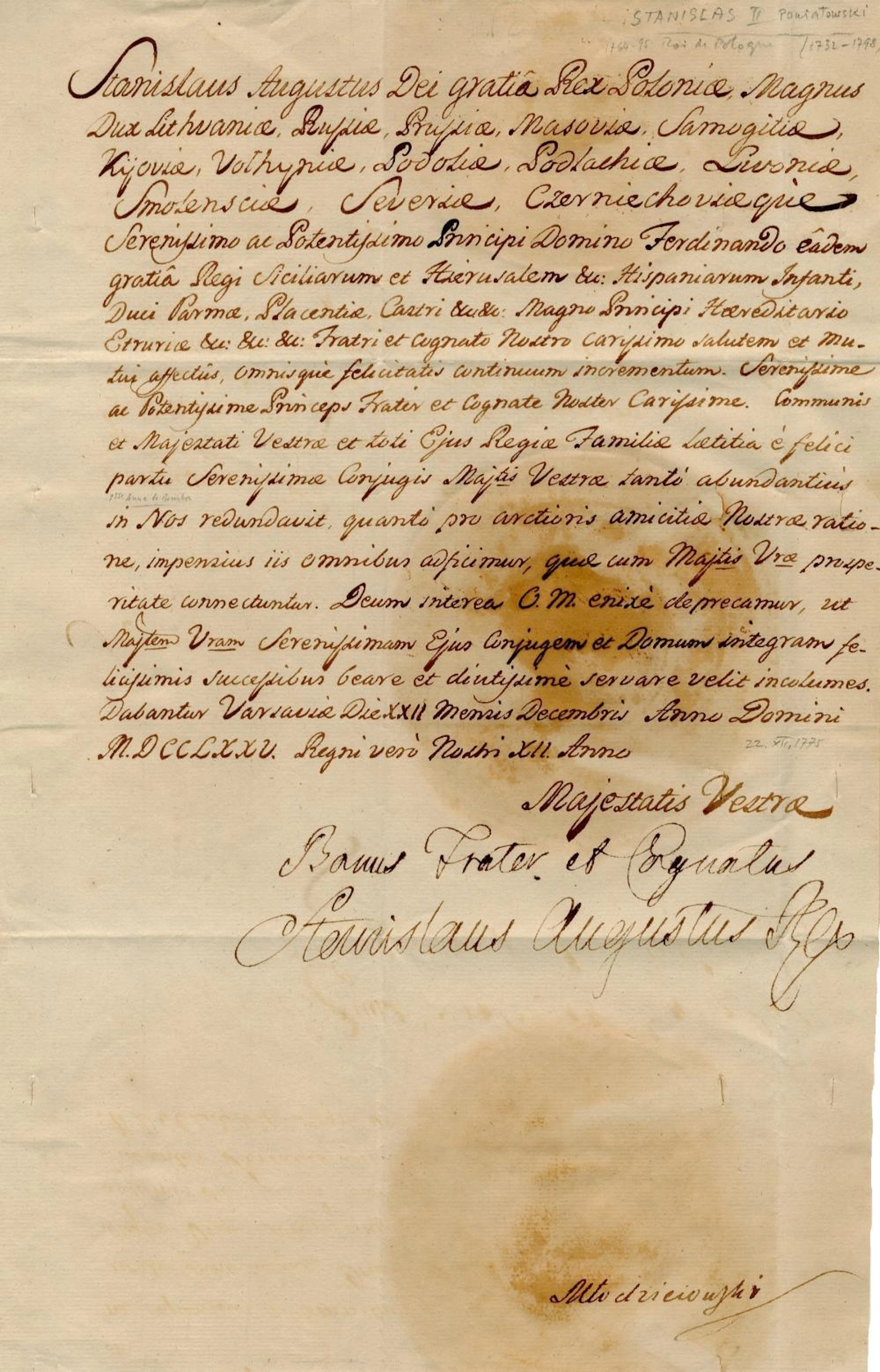 STANISLAW II: (1732-1798)