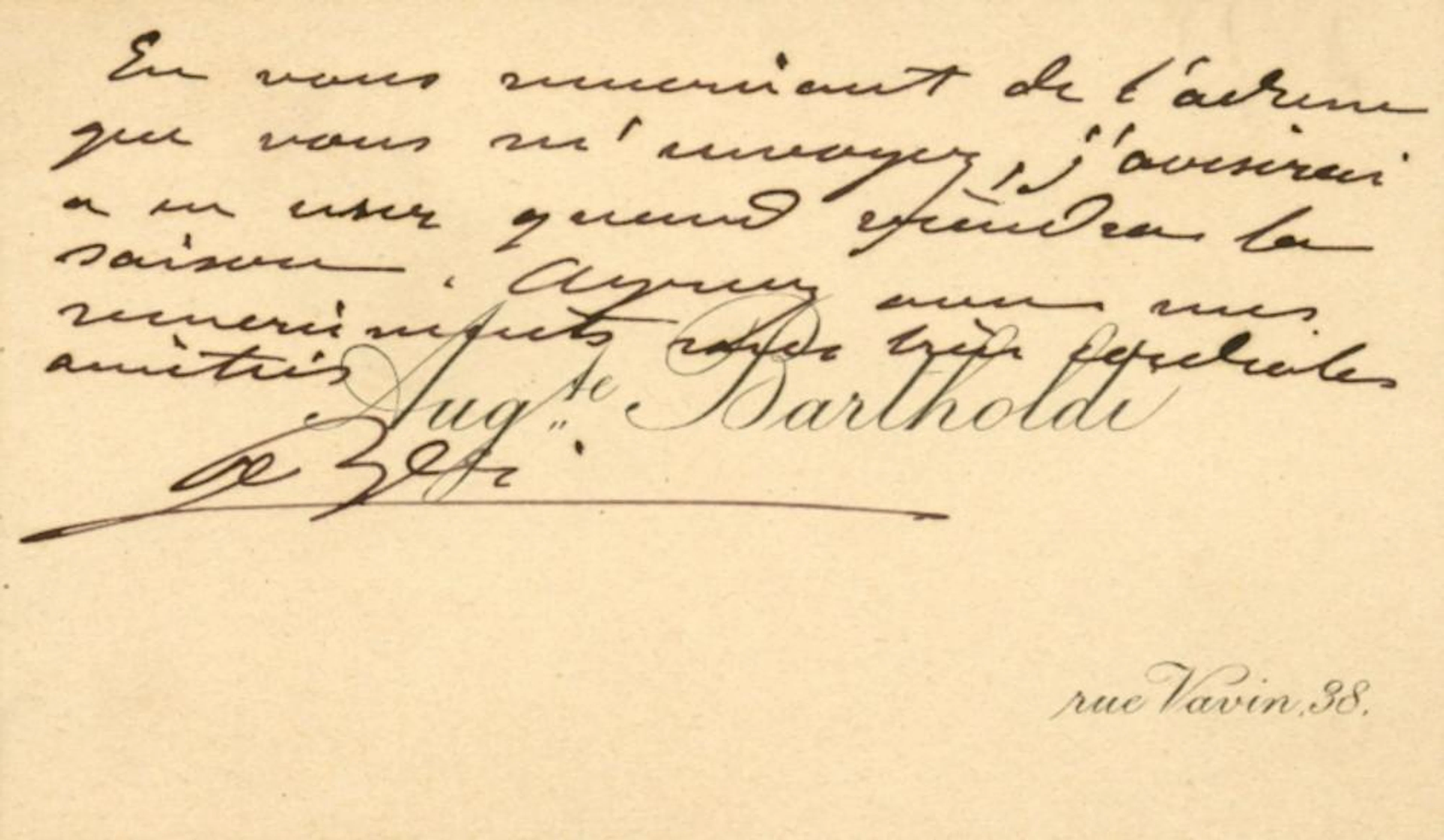 BARTHOLDI FREDERIC AUGUSTE: (1834-1904)