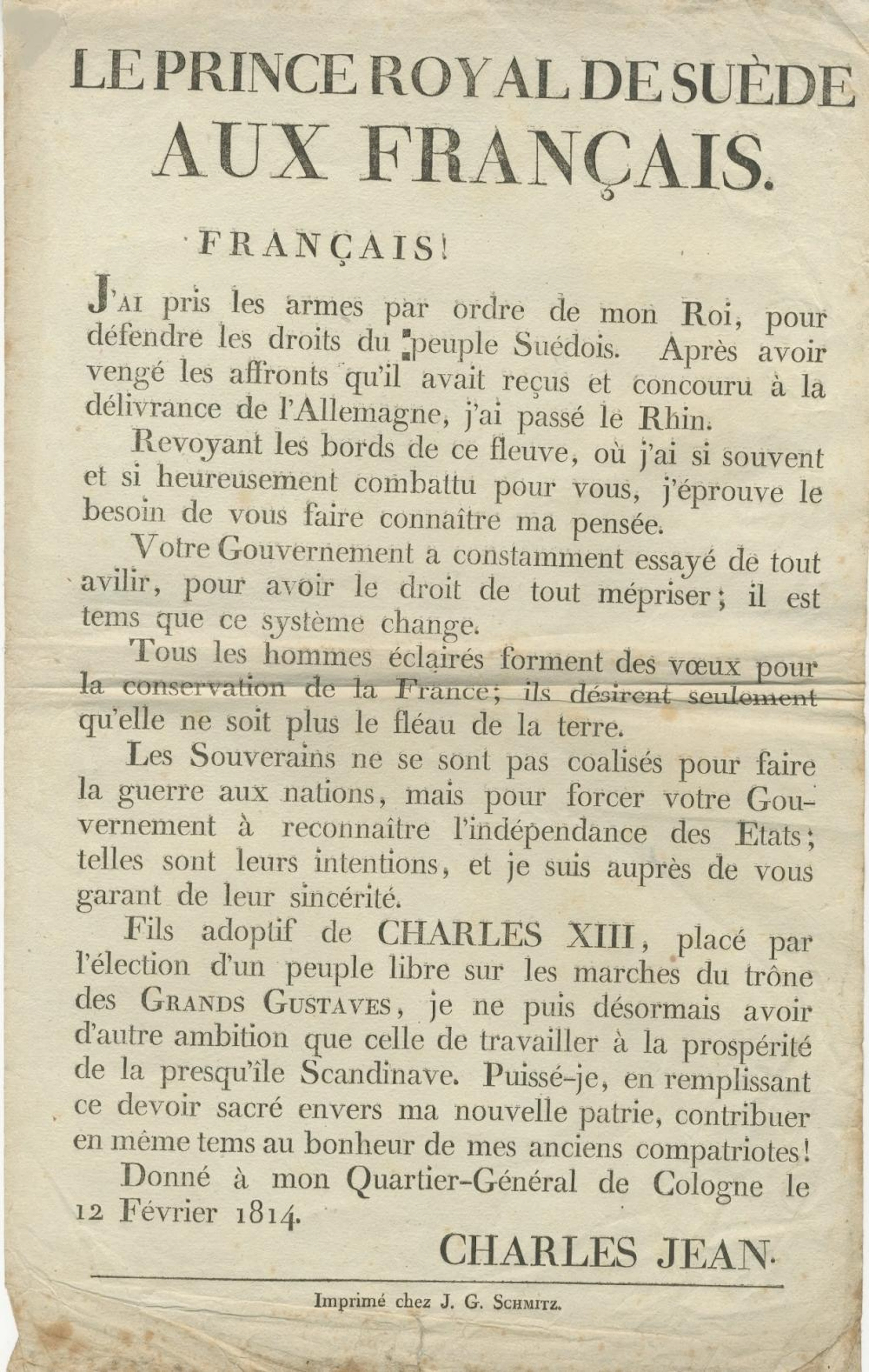[BERNADOTTE JEAN BAPTISTE]: (1763-1844)