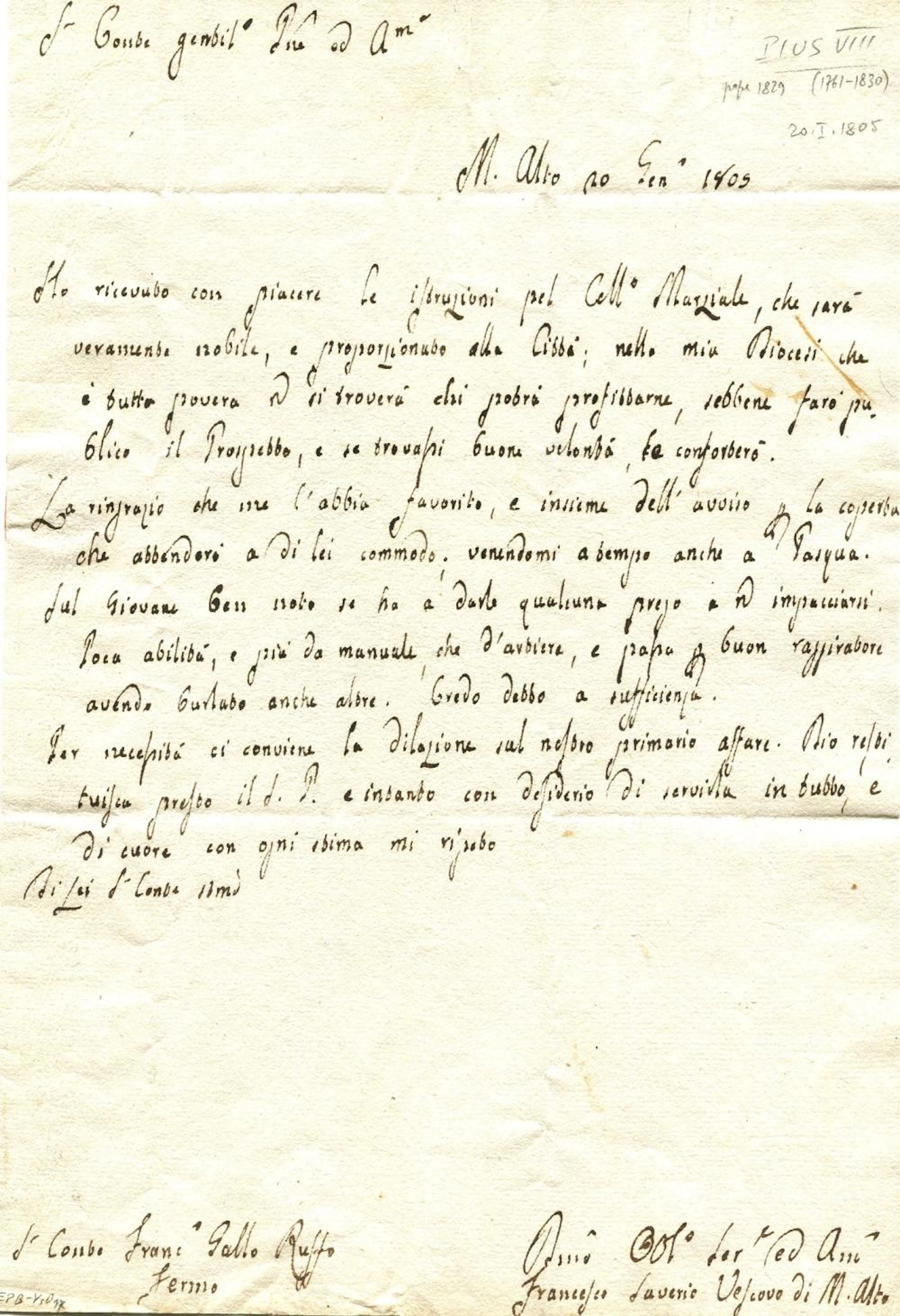 PIUS VIII: (1761-1830)