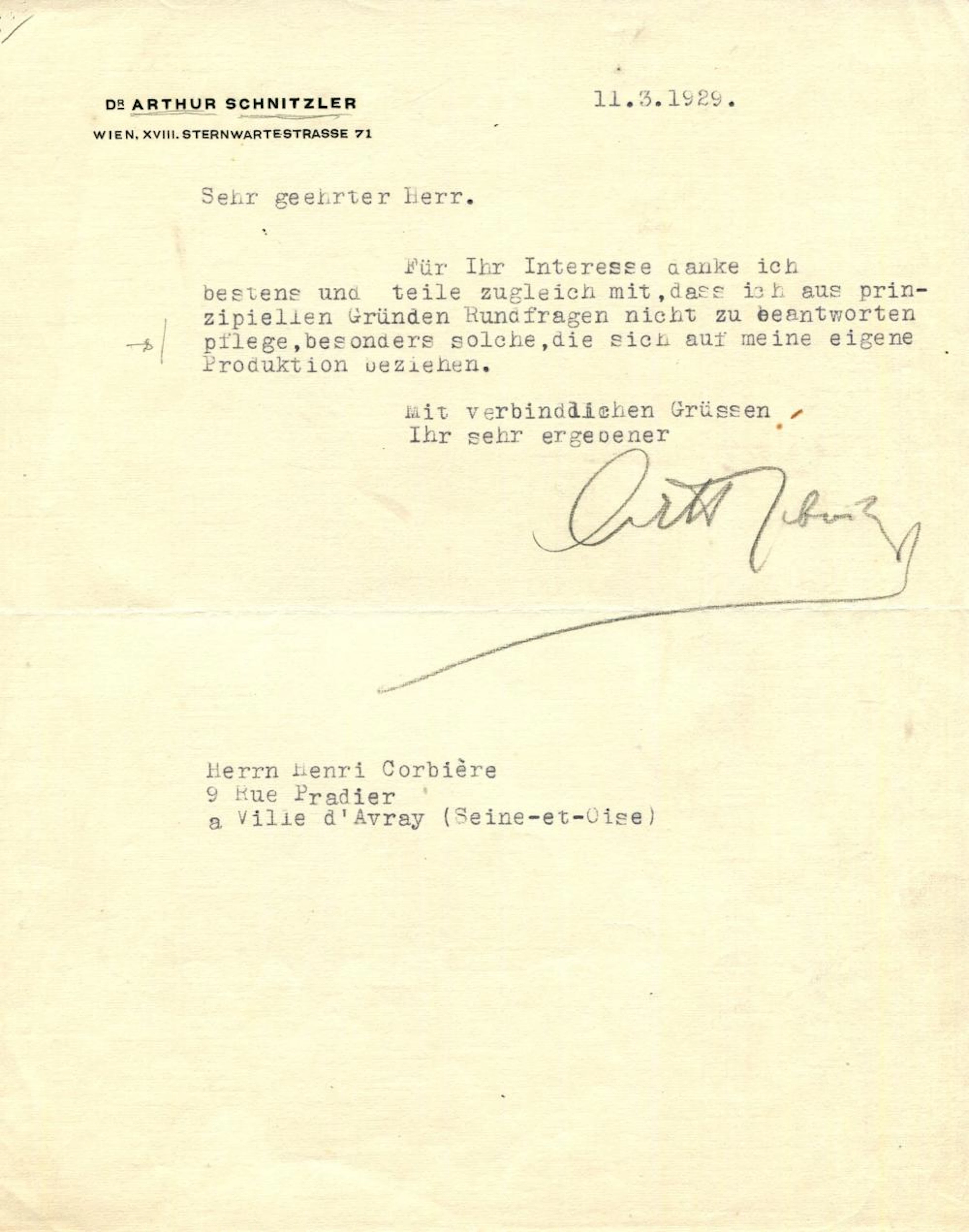 SCHNITZLER ARTHUR: (1862-1931)