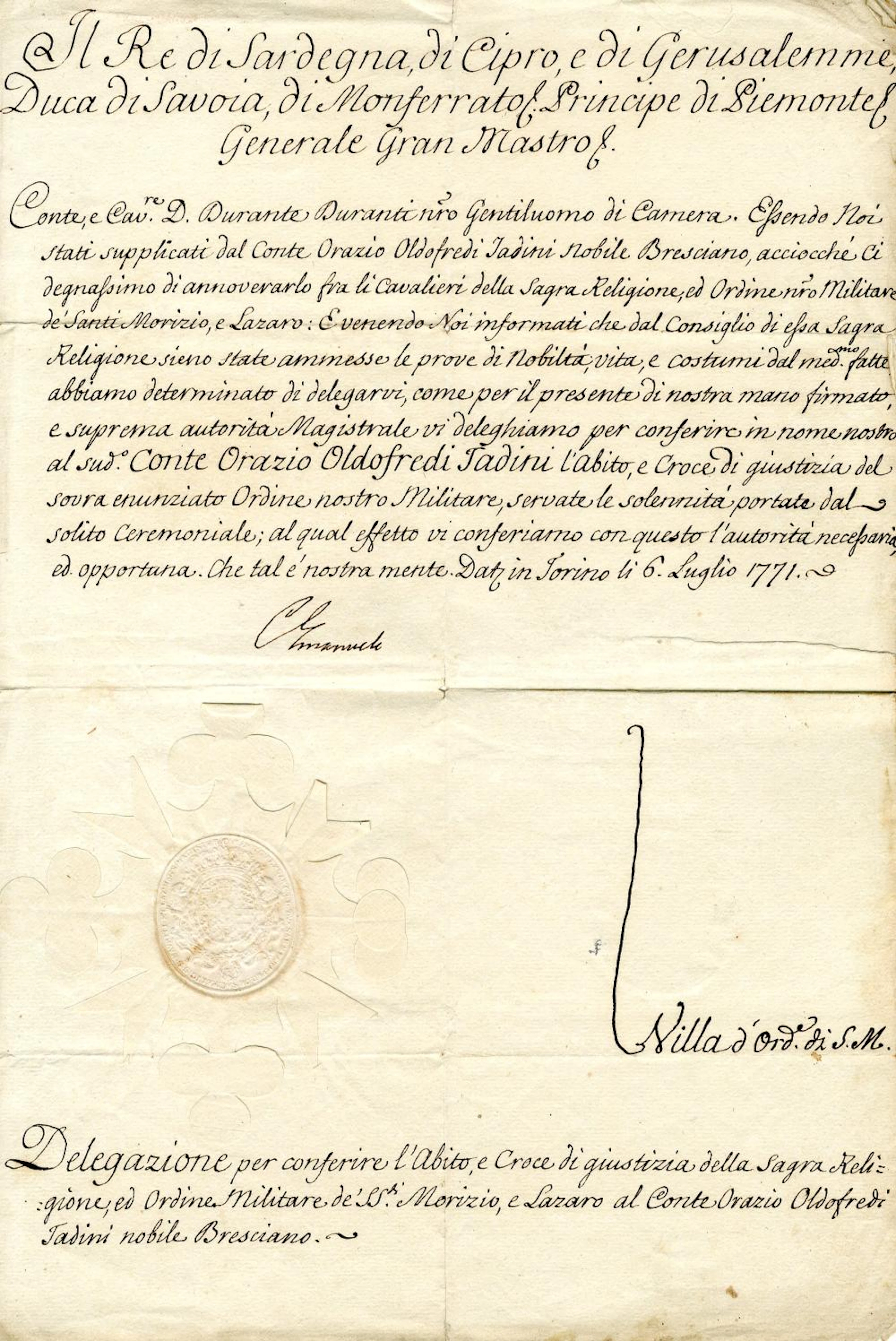 CHARLES EMMANUEL III: (1701-1773)