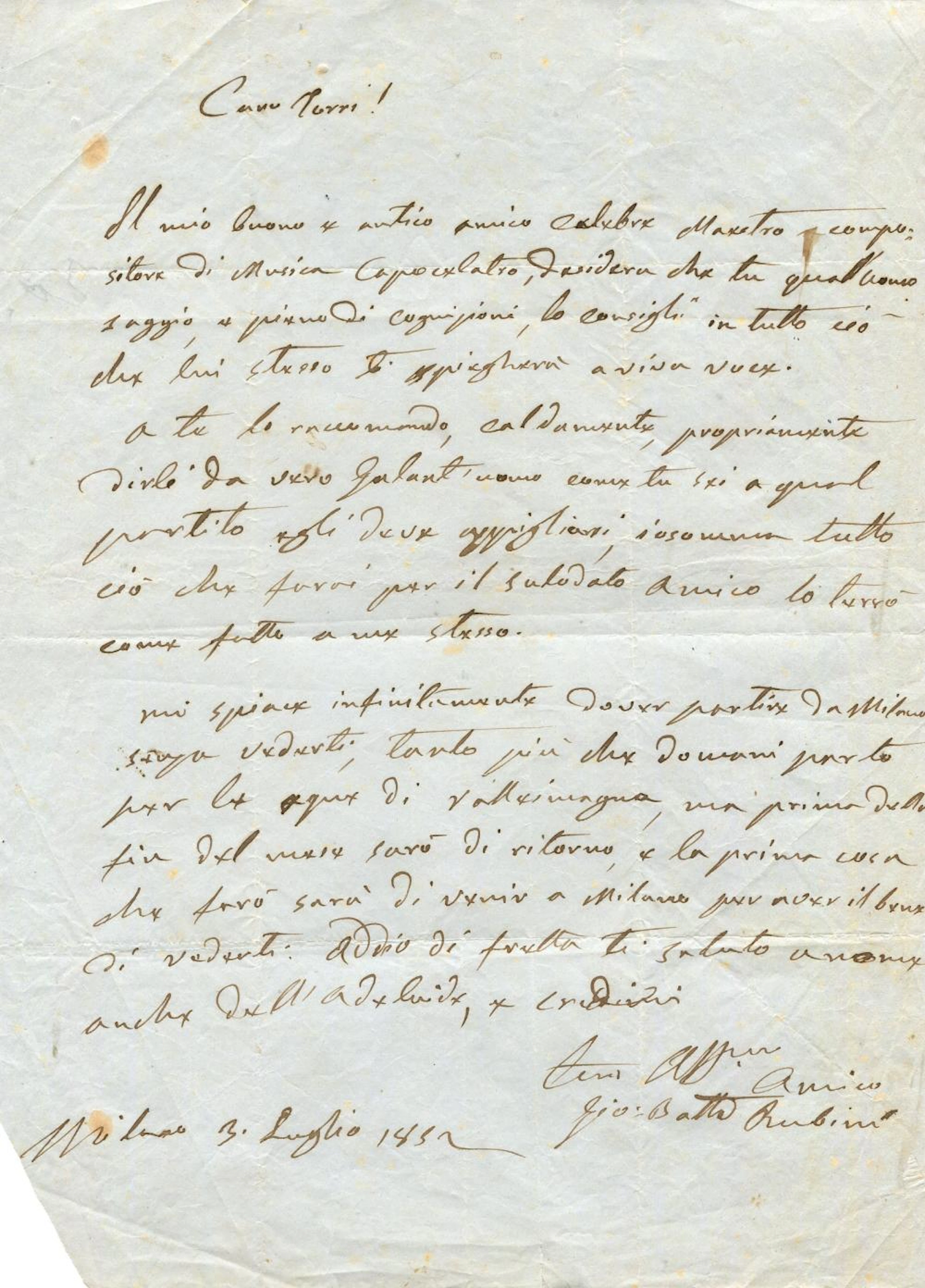 RUBINI GIOVANNI: (1795-1854)
