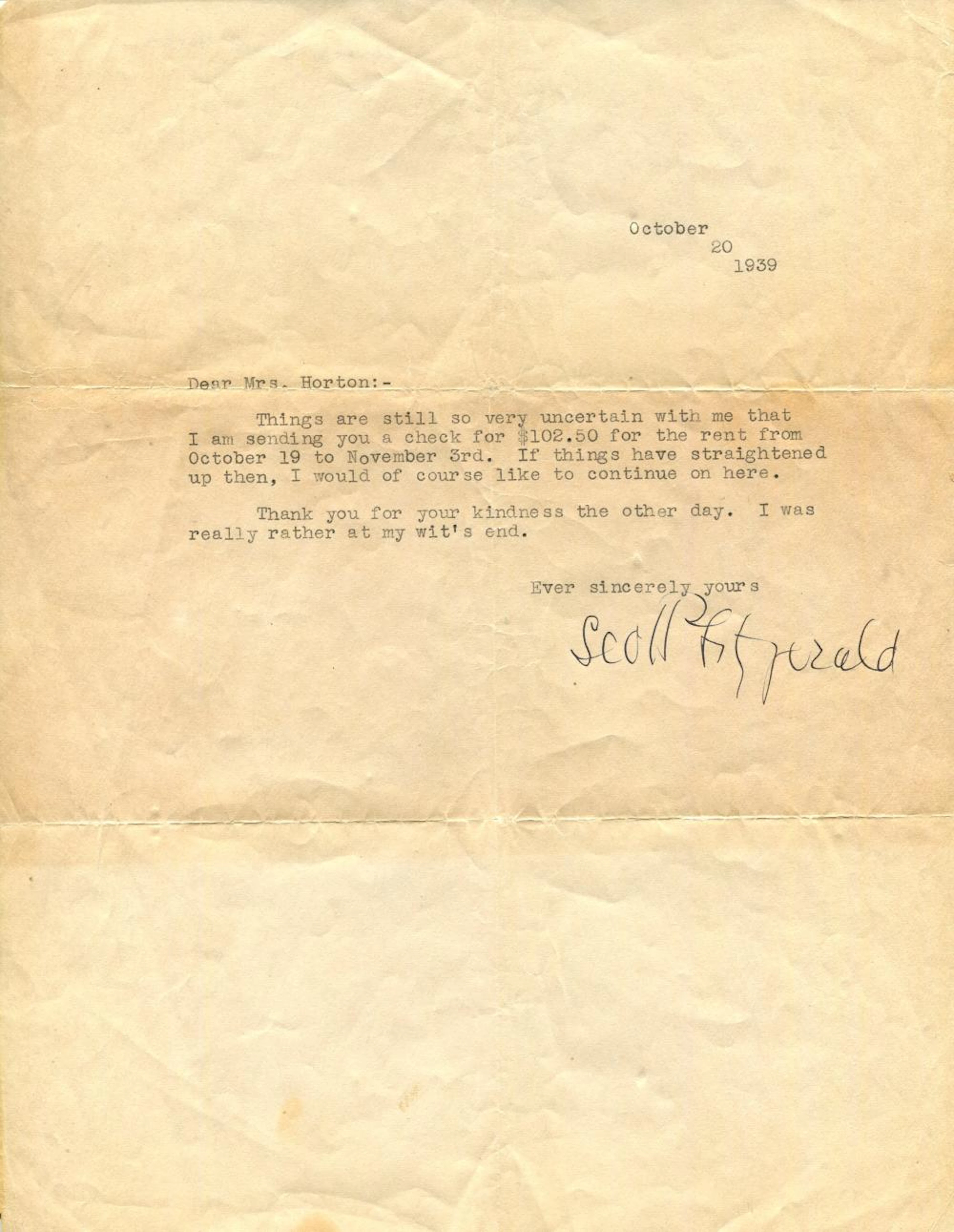 FITZGERALD F. SCOTT: (1896-1940)