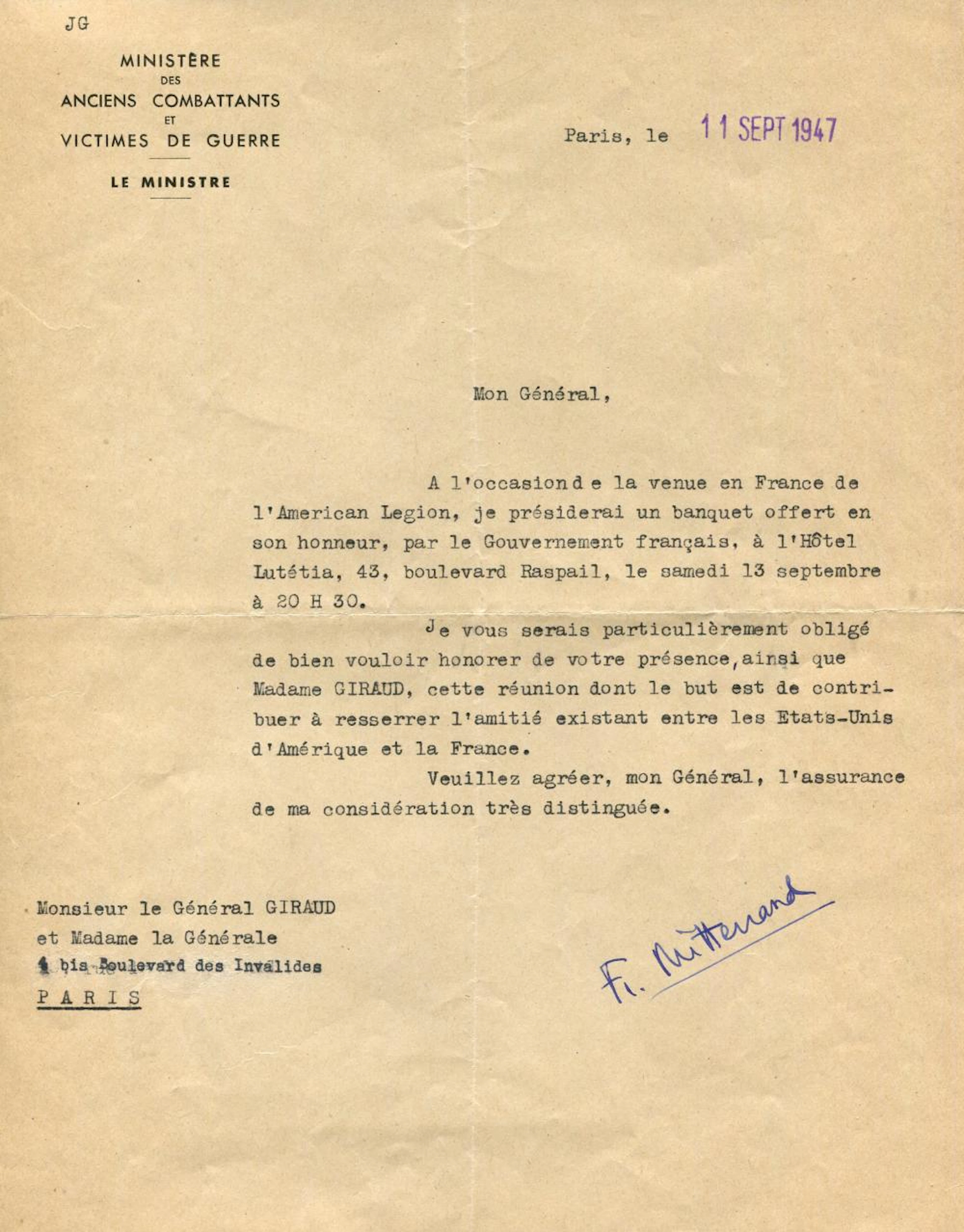 MITTERAND FRANCOIS: (1916-1996)