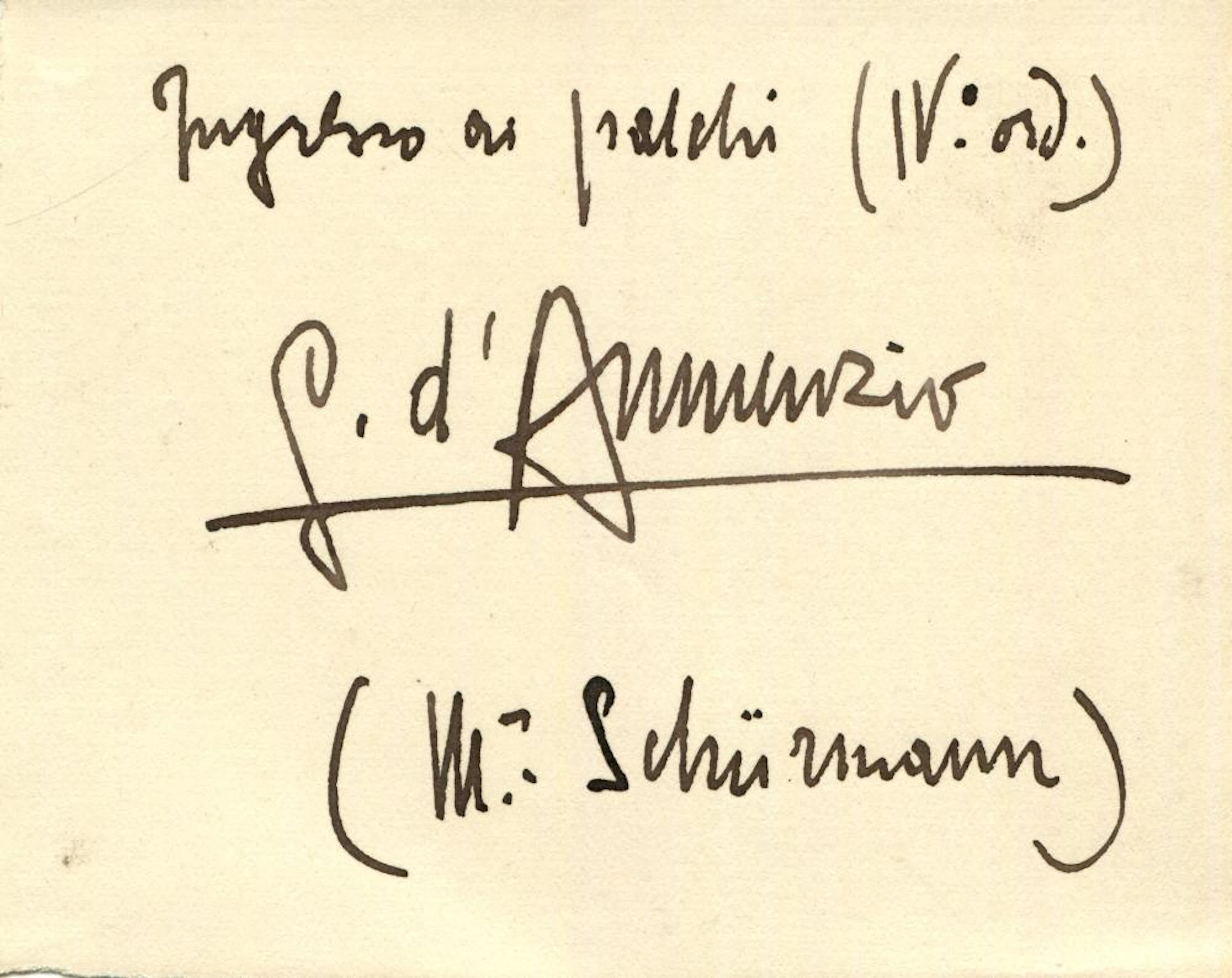 D'ANNUNZIO GABRIELLE: (1863-1938)