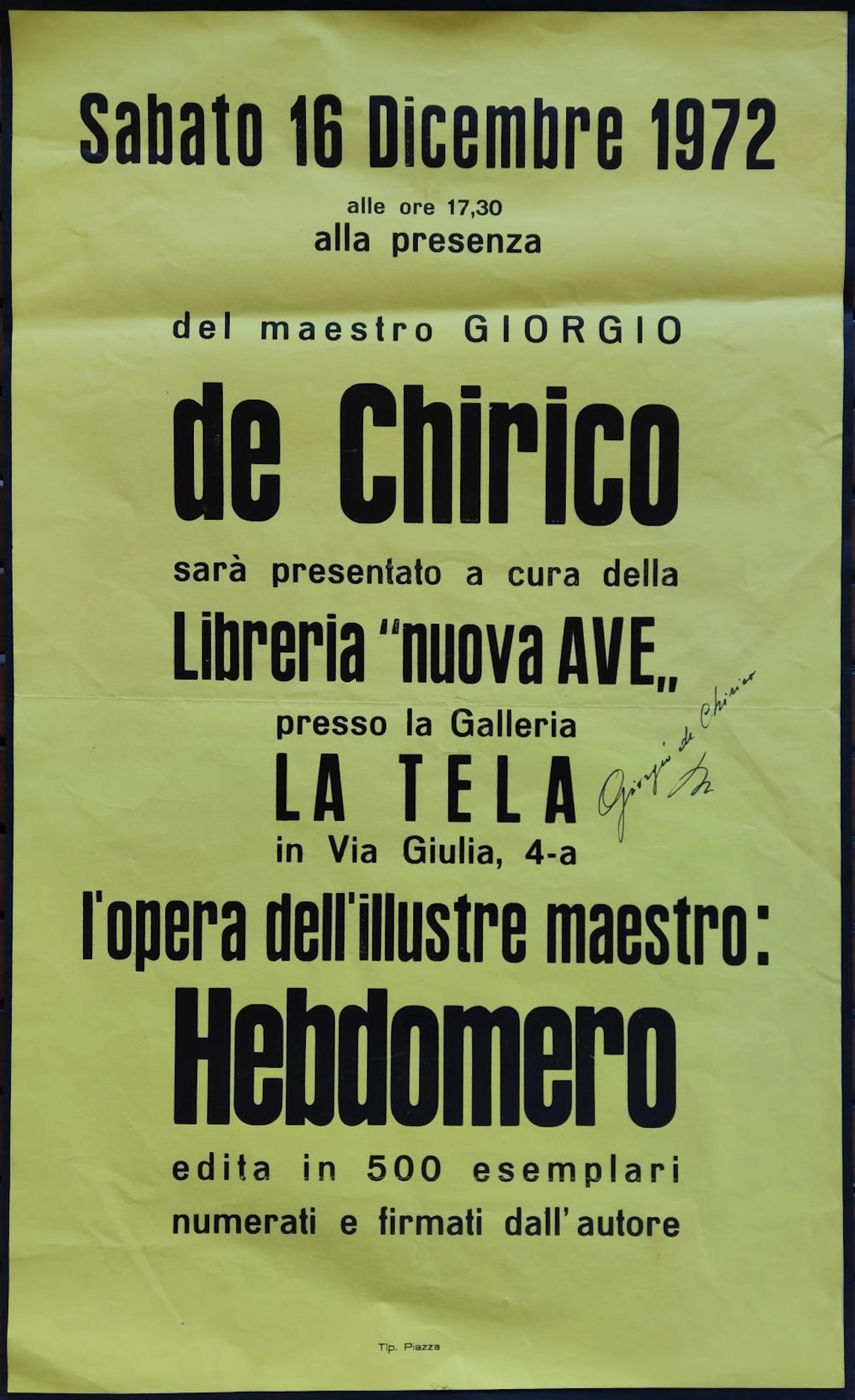 DE CHIRICO GIORGIO: (1888-1978)