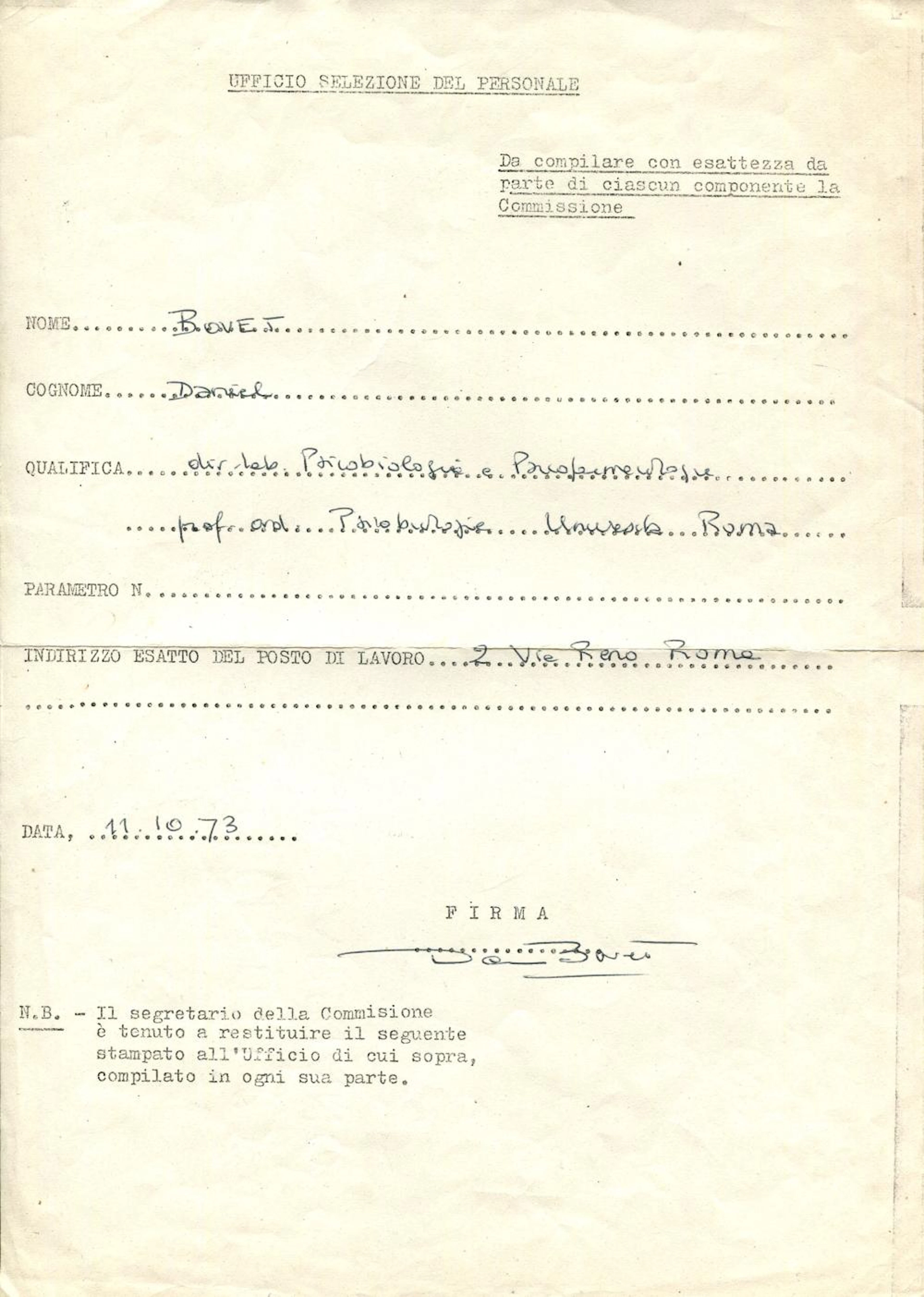 BOVET DANIEL: (1907-1992)