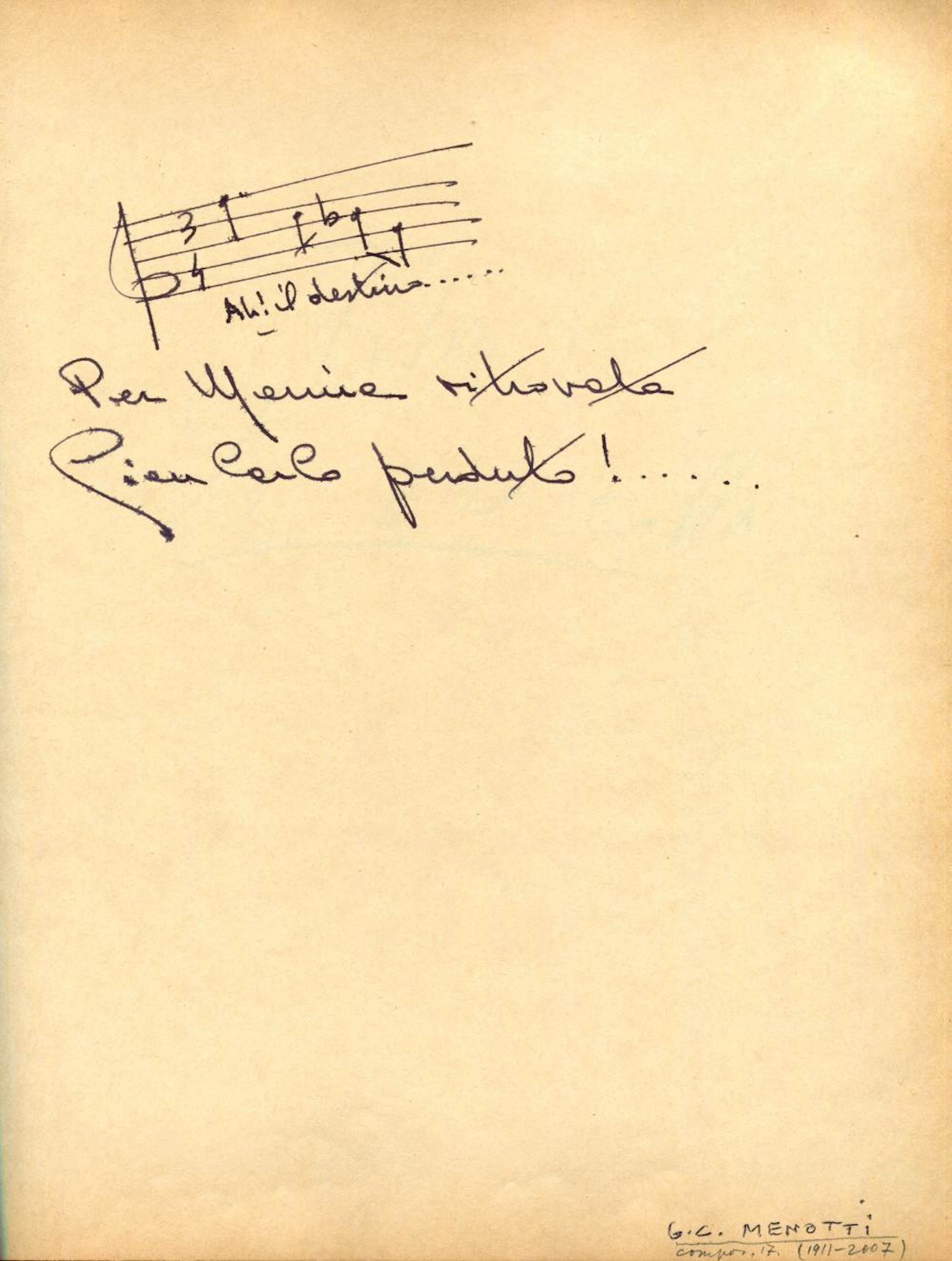 MENOTTI GIAN CARLO: (1911-2007)