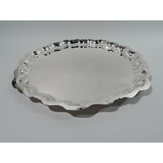 Frank Smith Chippendale Sterling Silver Georgian Piecrust Tray