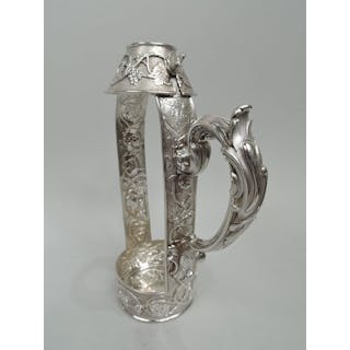 Odiot French Belle Epoque Classical Silver Wine Bottle Holder