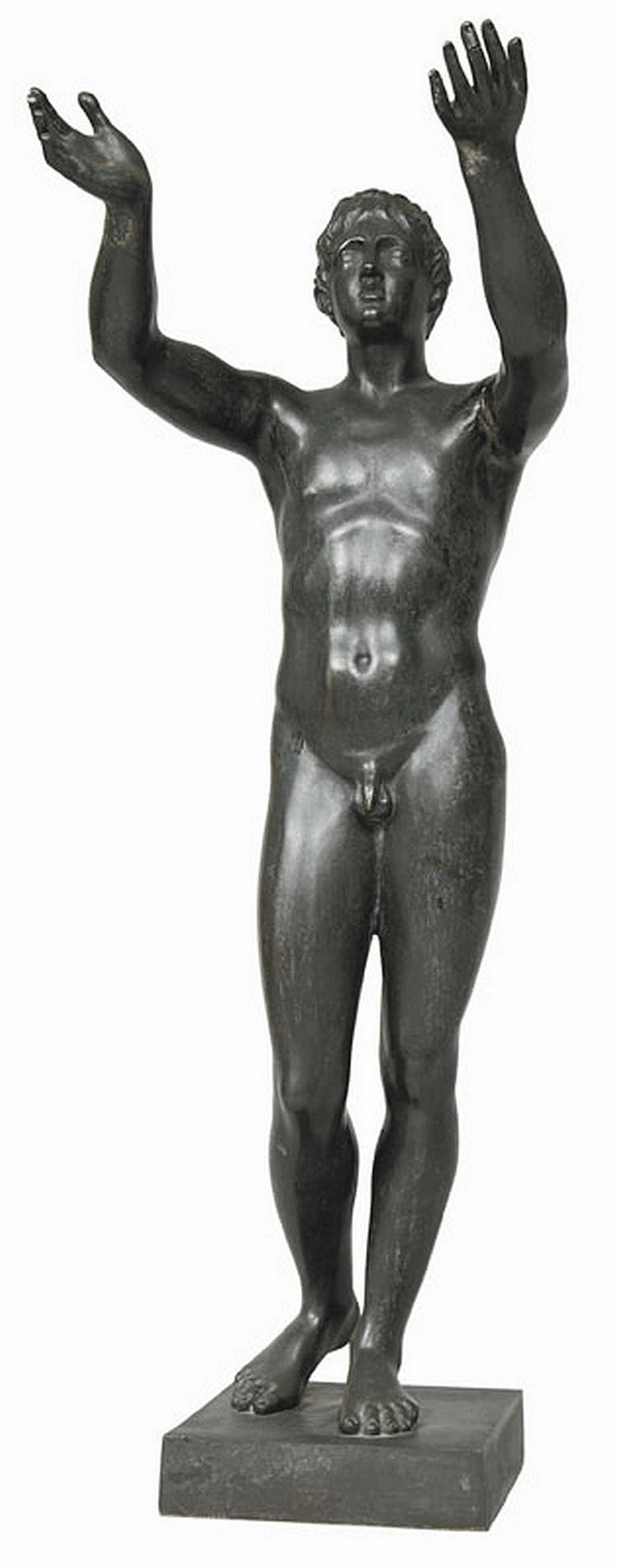 A bronze figure 'Praying Ephebe'