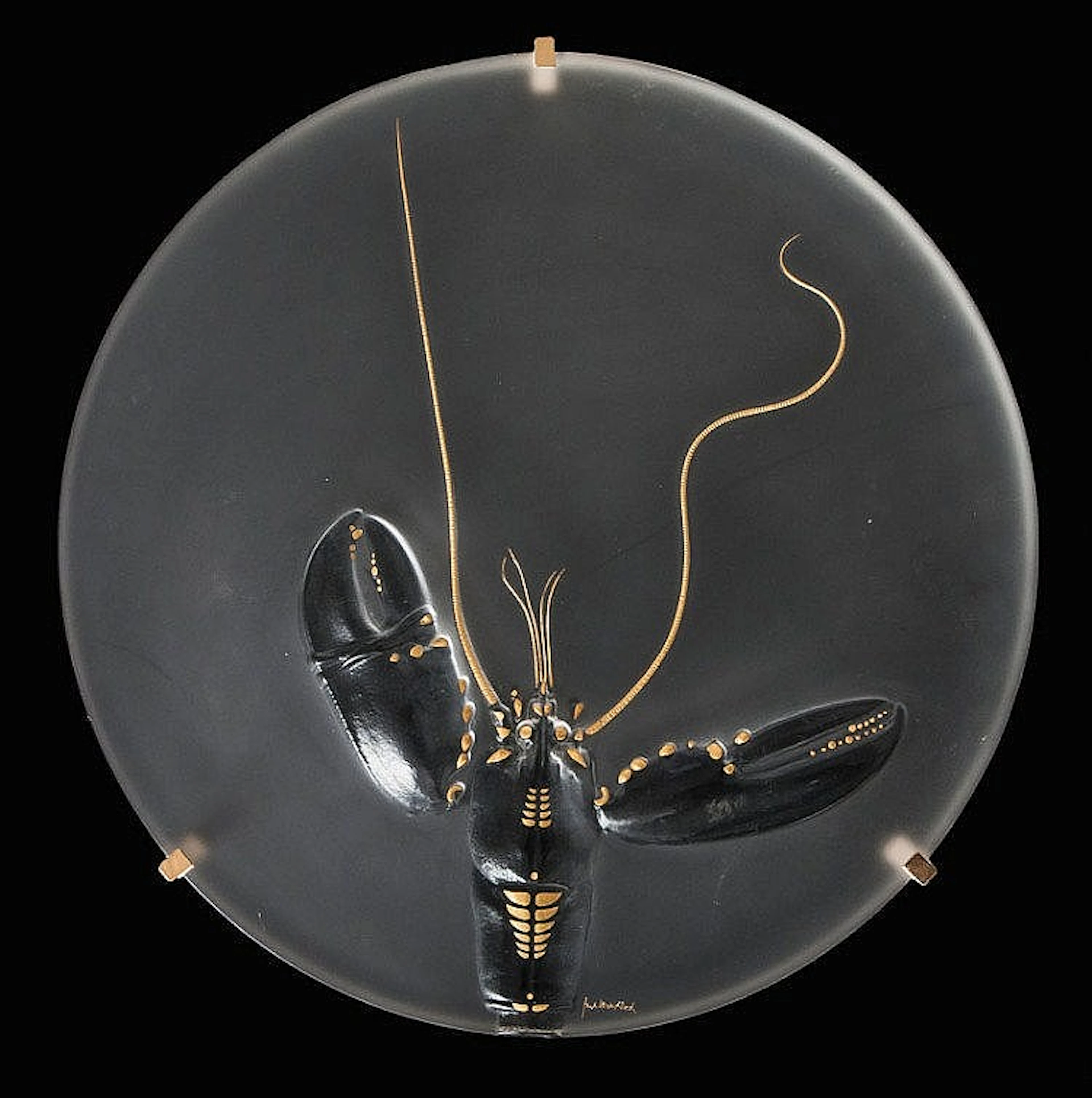 A glass relief 'Lobster'