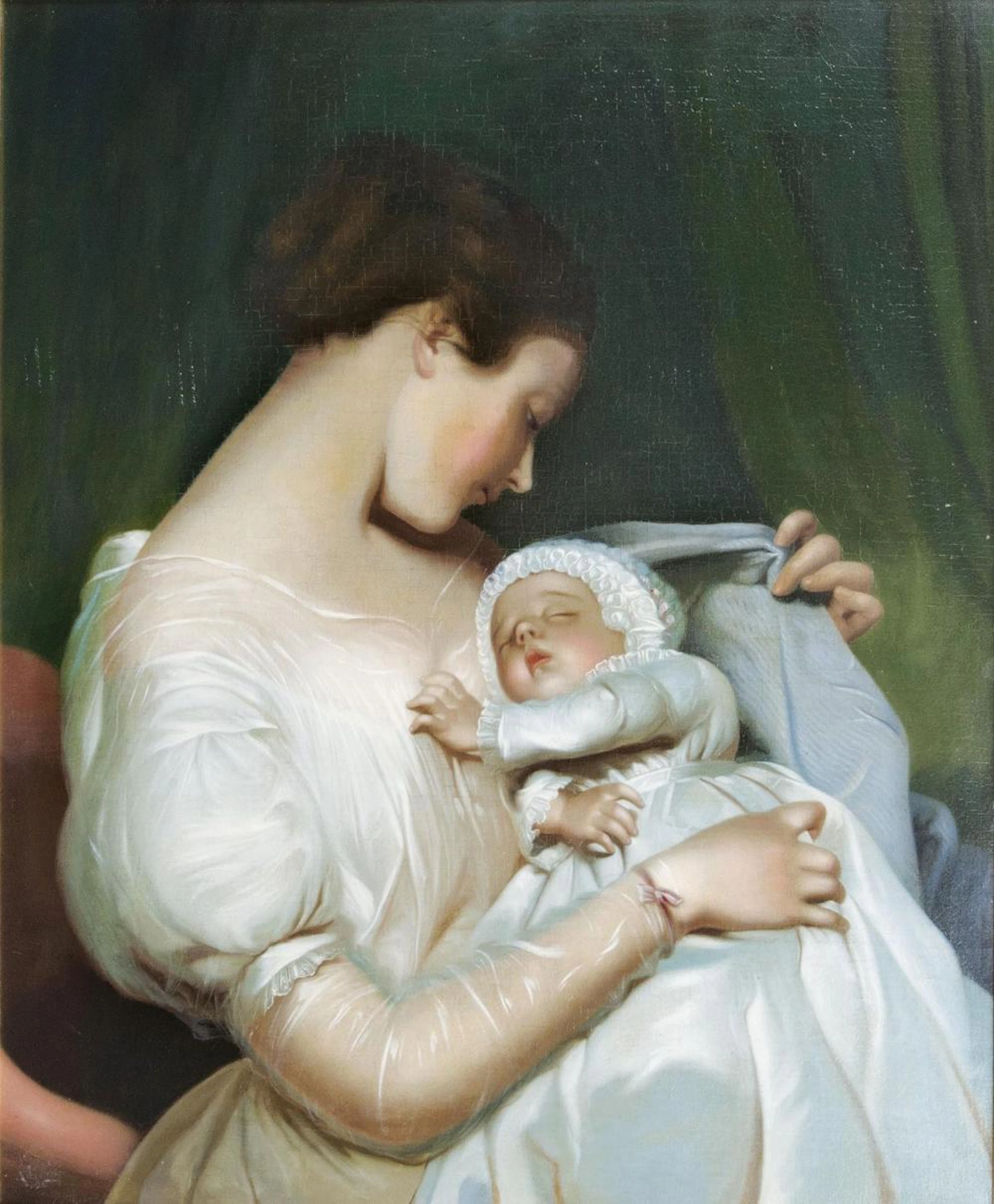 FRIEDRICH VON AMERLING (WIEN 1803 - WIEN 1887), ATTR. MOTHER AND CHILD.