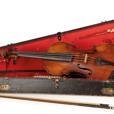 VIOLIN, 19TH CENTURY; DEFECTS, VARNISH WITH POSSIBLE REMAKES, DIRT