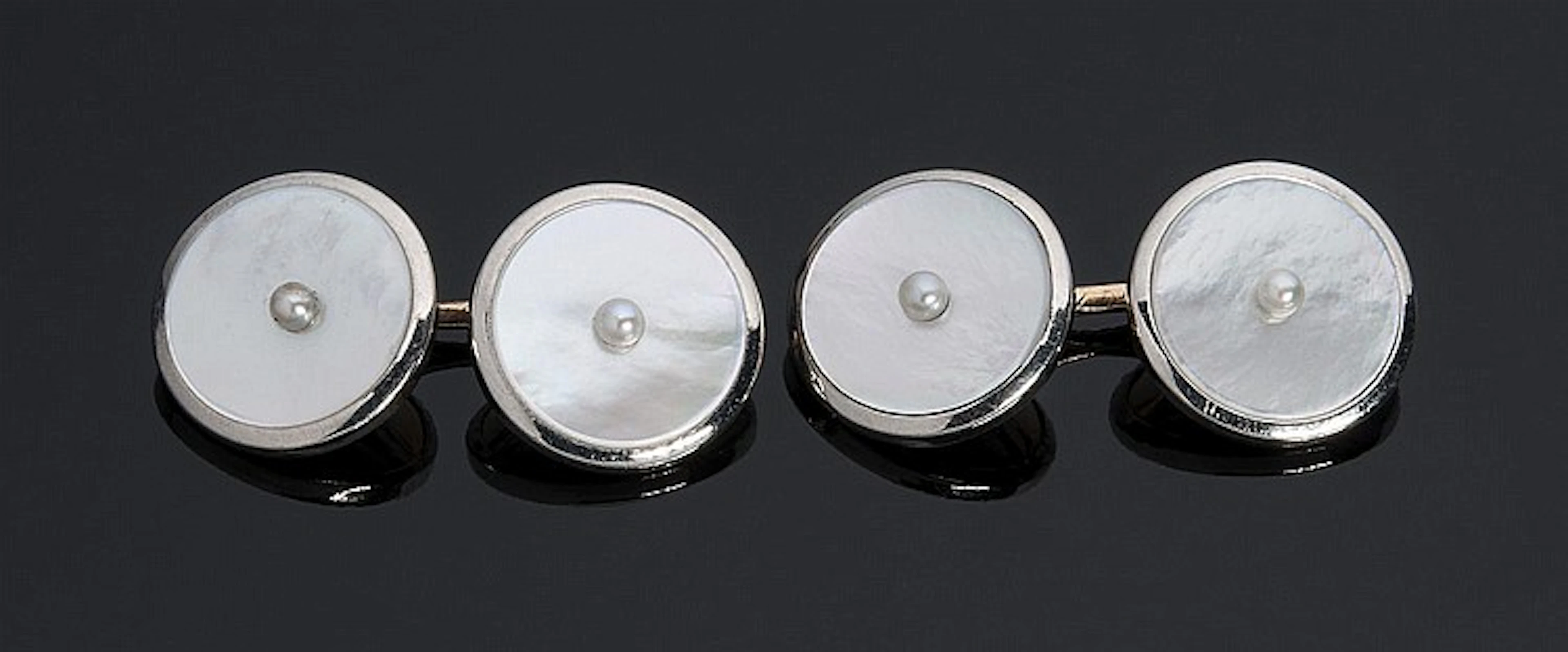 Vintage LARTER & SONS round 14K yellow gold with platinum tops cufflinks