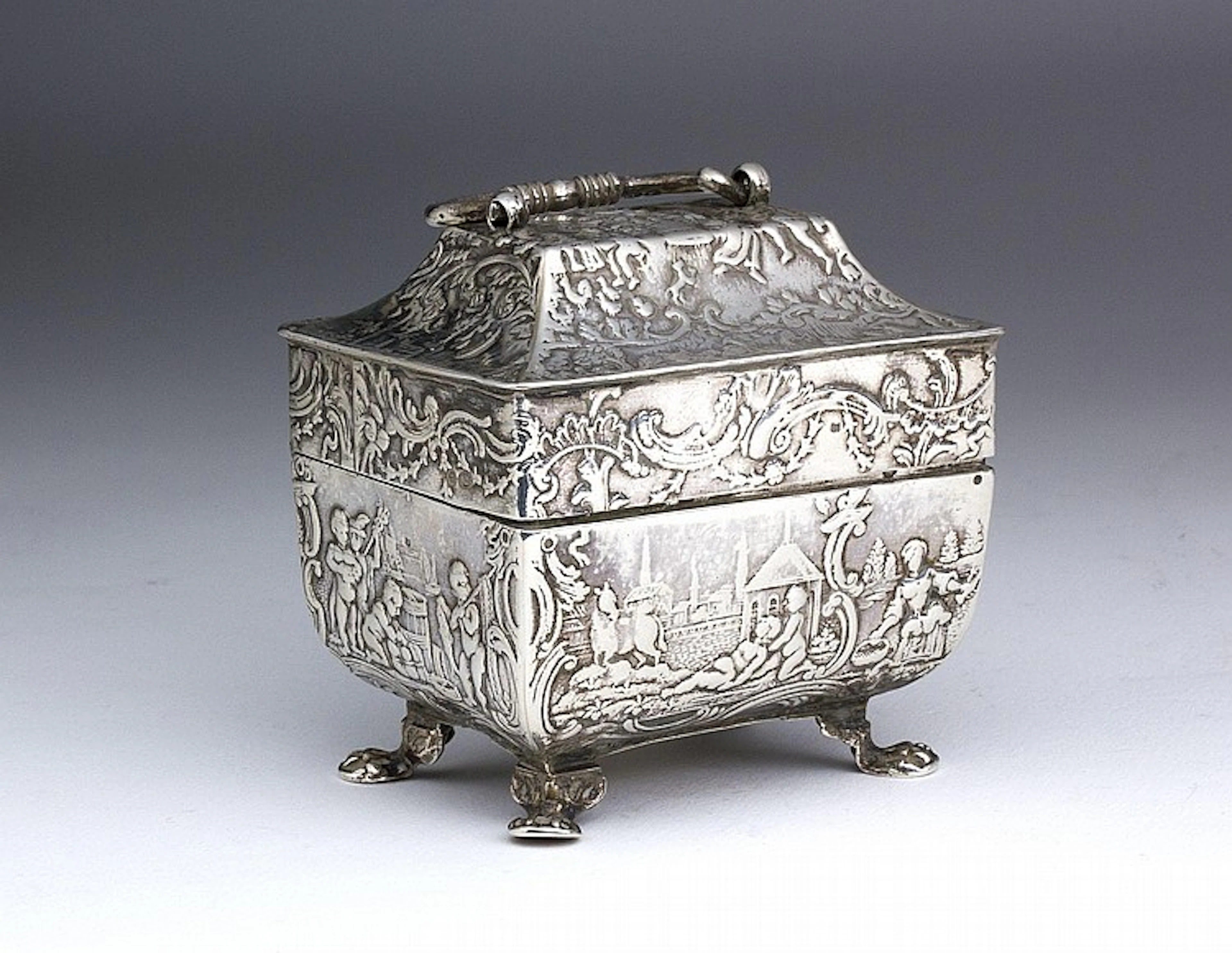 A miniature Dutch Solid Silver 934 ? Treasure Chest...