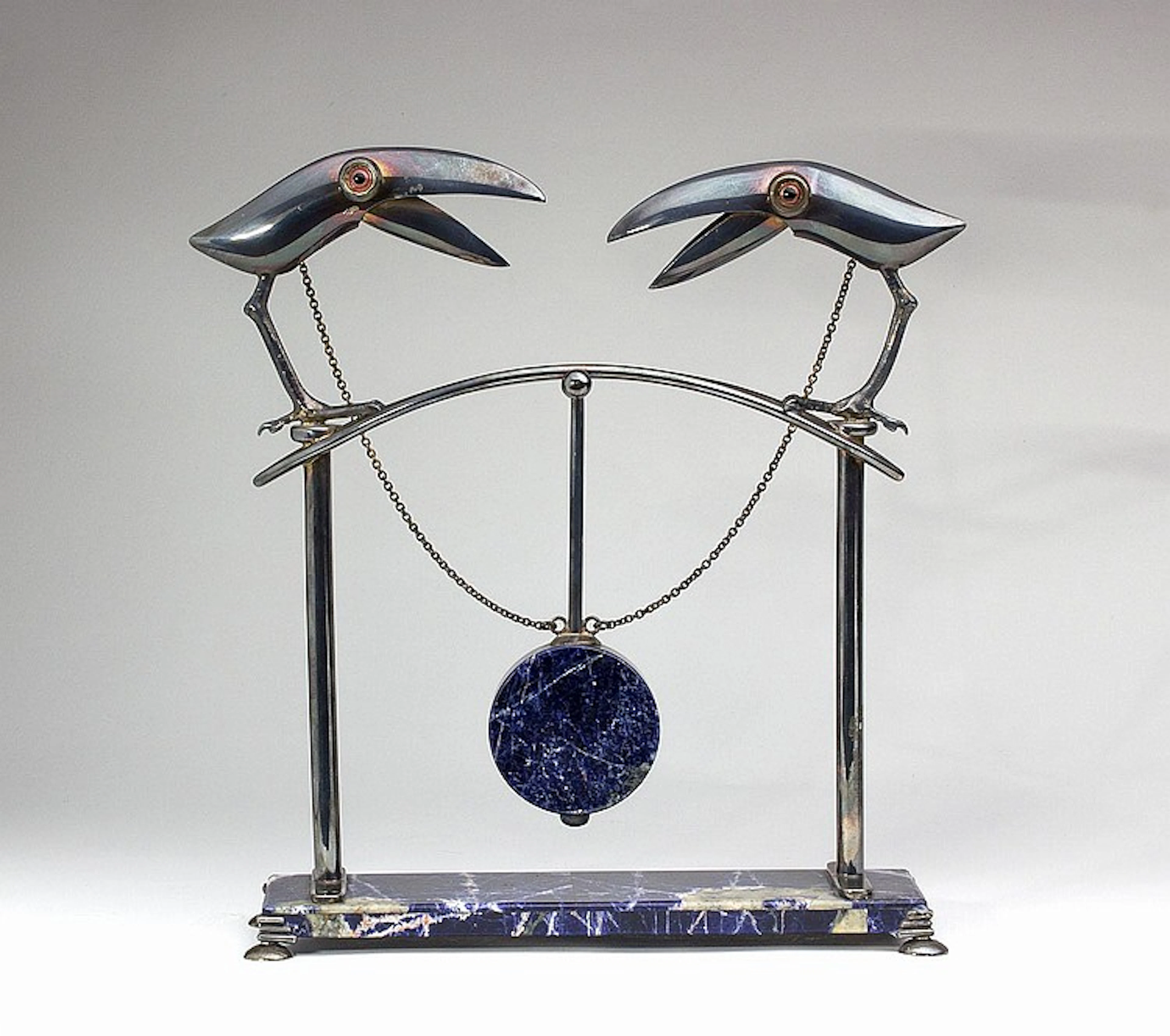 "Tucani Pendulum" Sterling Silver 925? & lazurite Sculpture - De Vecchi, Milan