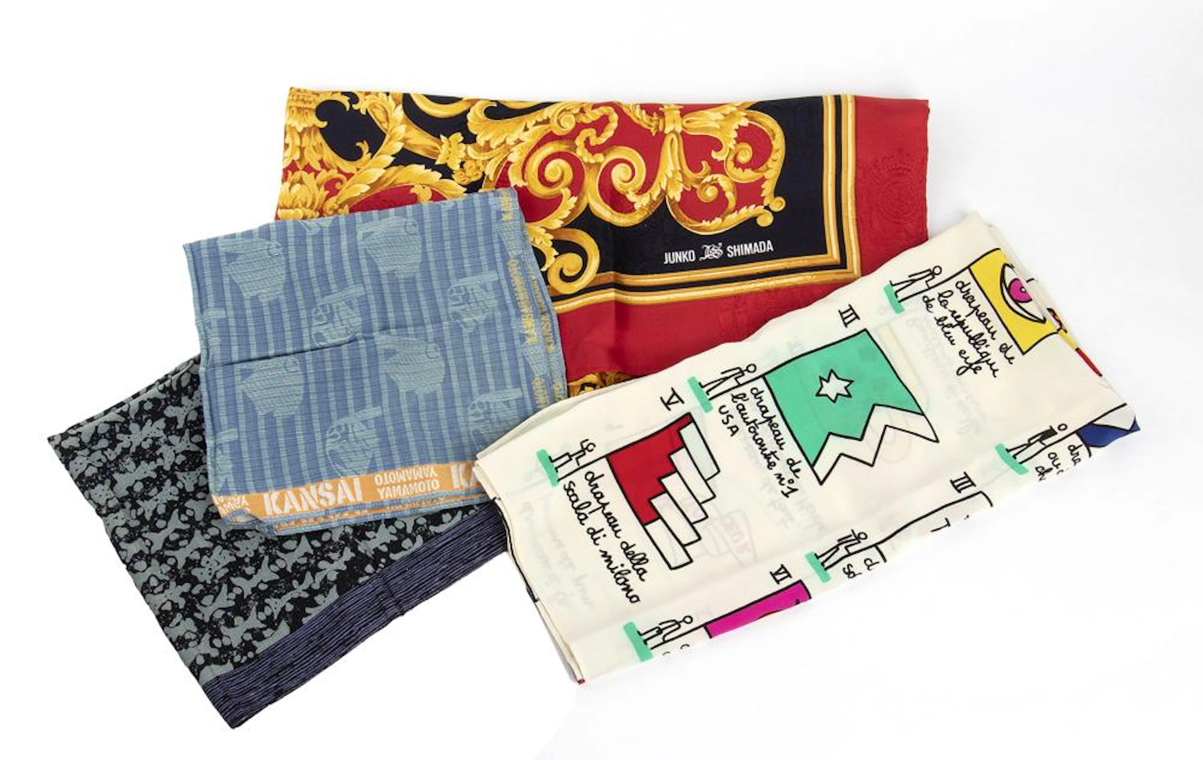 LOT OF SCARVES AND HANDKERCHIEFS 80s