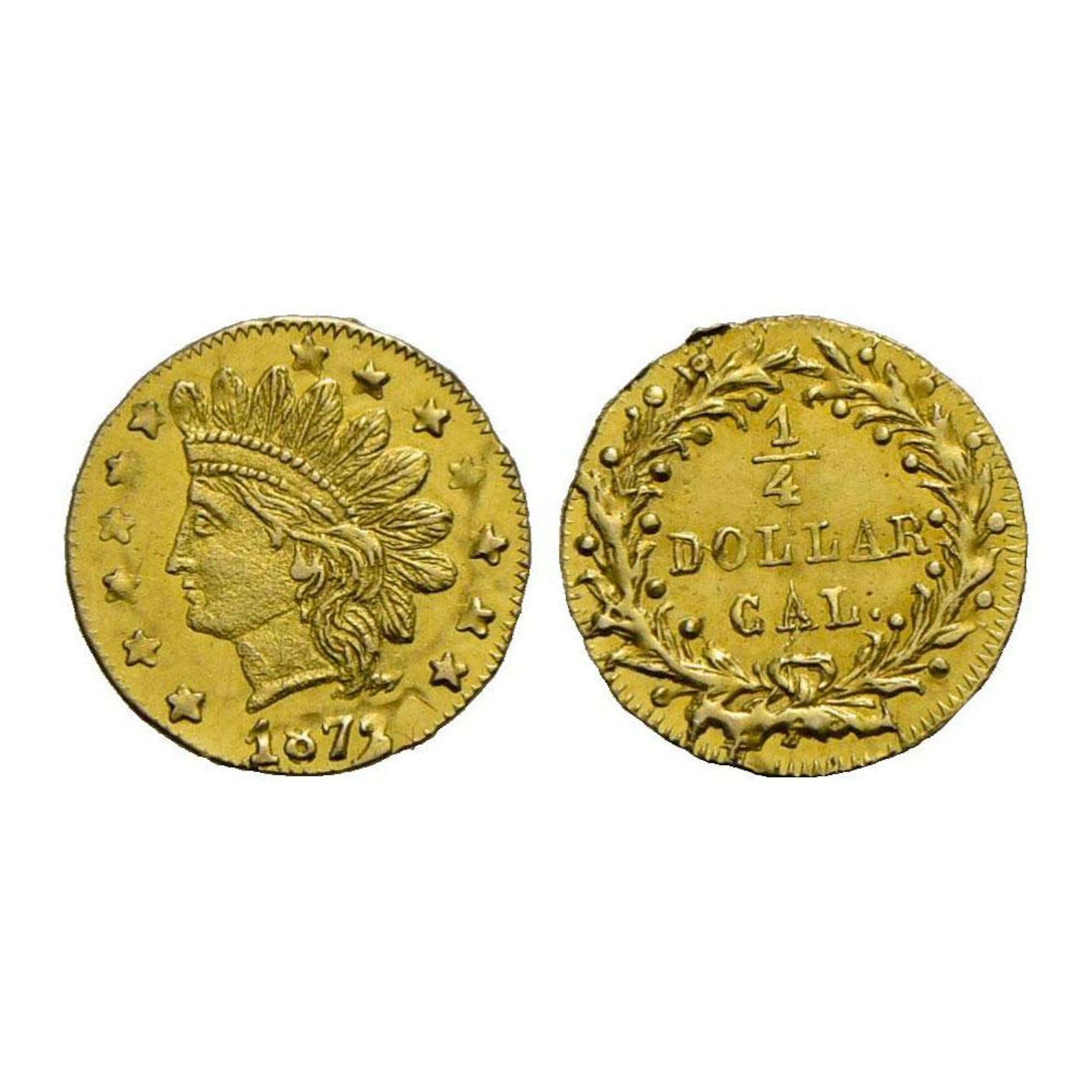 U.S.A. - QUARTO DI DOLLARO - 1875 - CALIFORNIA - AU R KR. 1.8 TONDO QFDC
