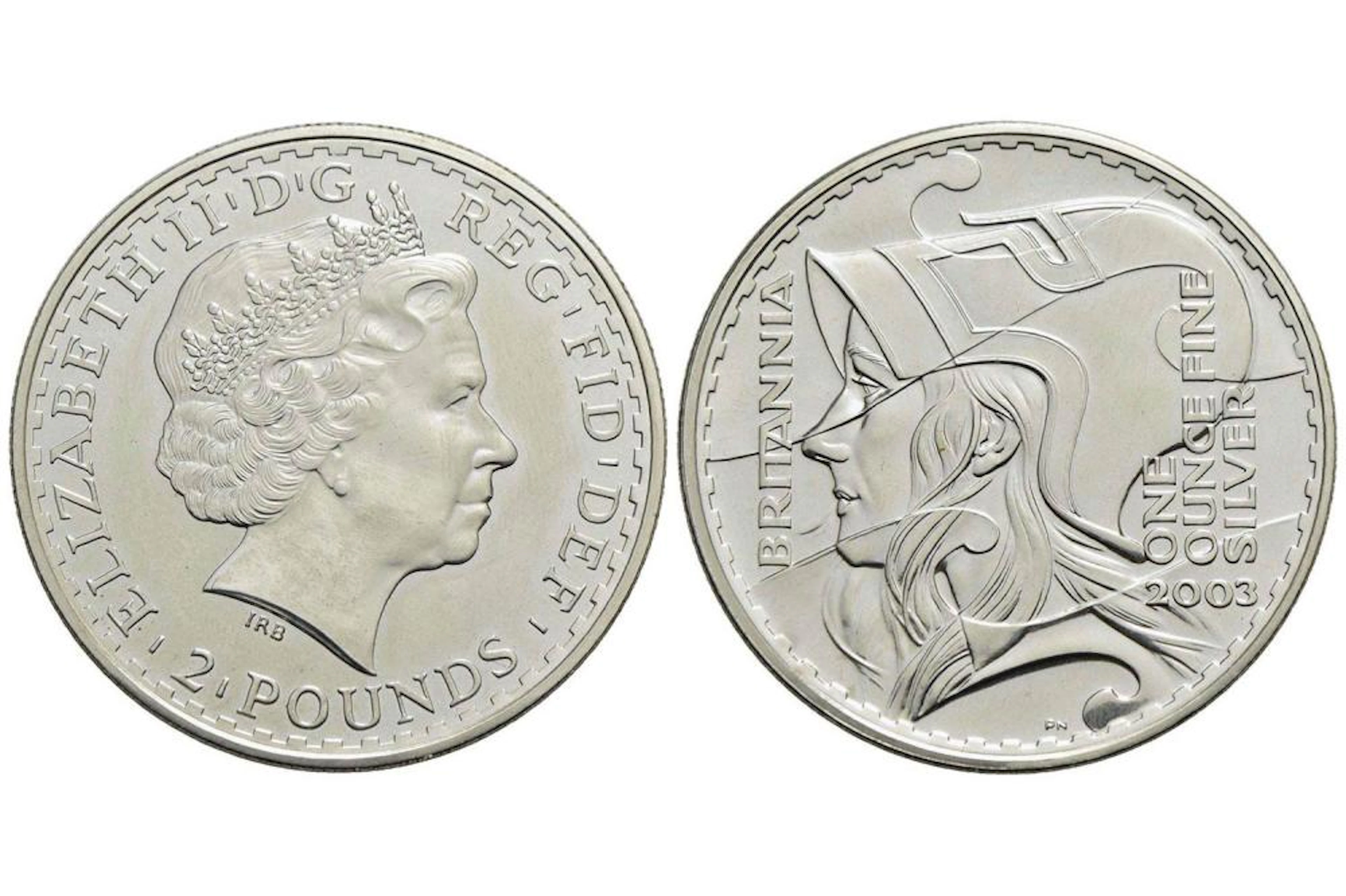 GRAN BRETAGNA - ELISABETTA II (1952) - 2 STERLINE - 2003 - BRITANNIA - AG KR