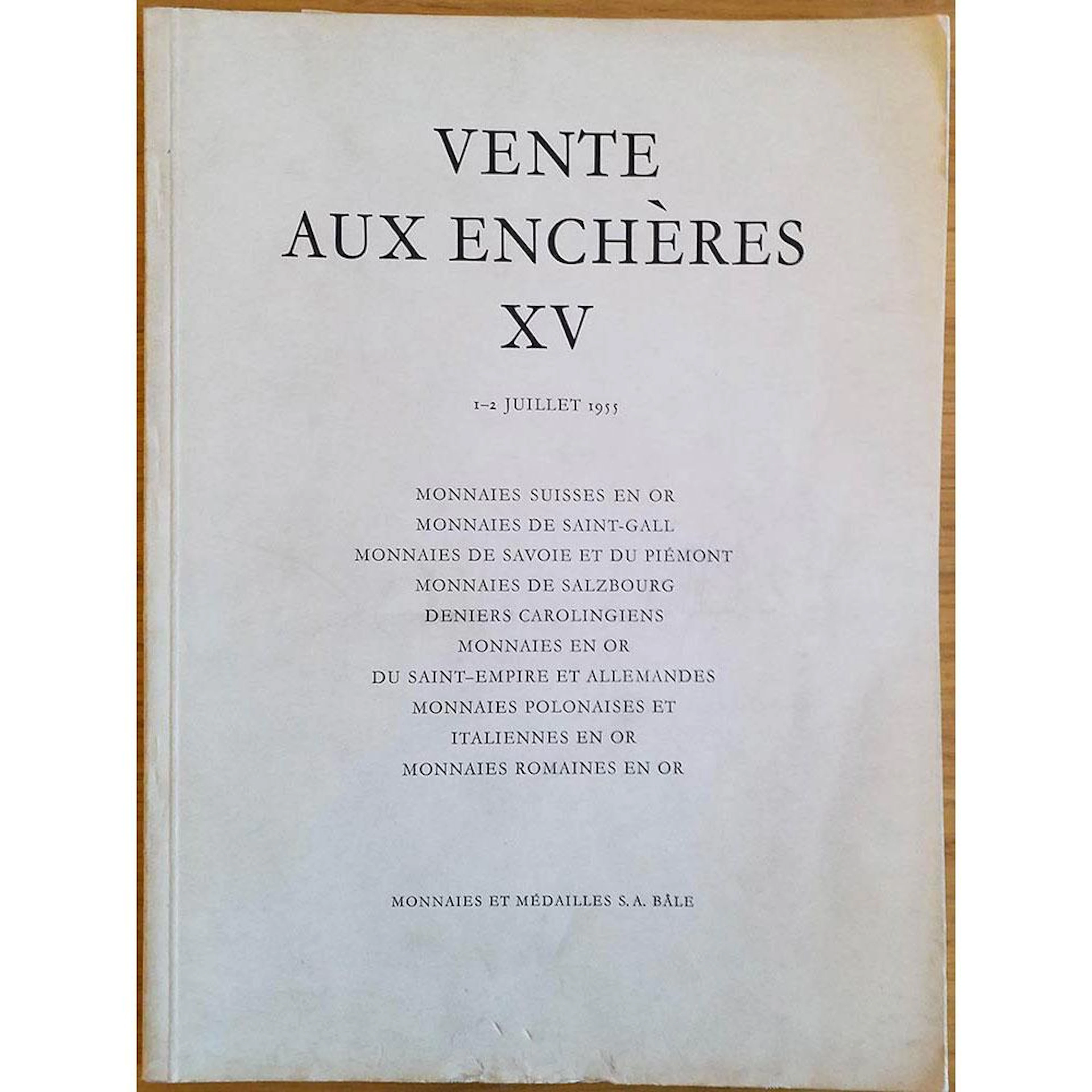MONNAIES ET MEDAILLES VENTE AUX ENCHERES XV