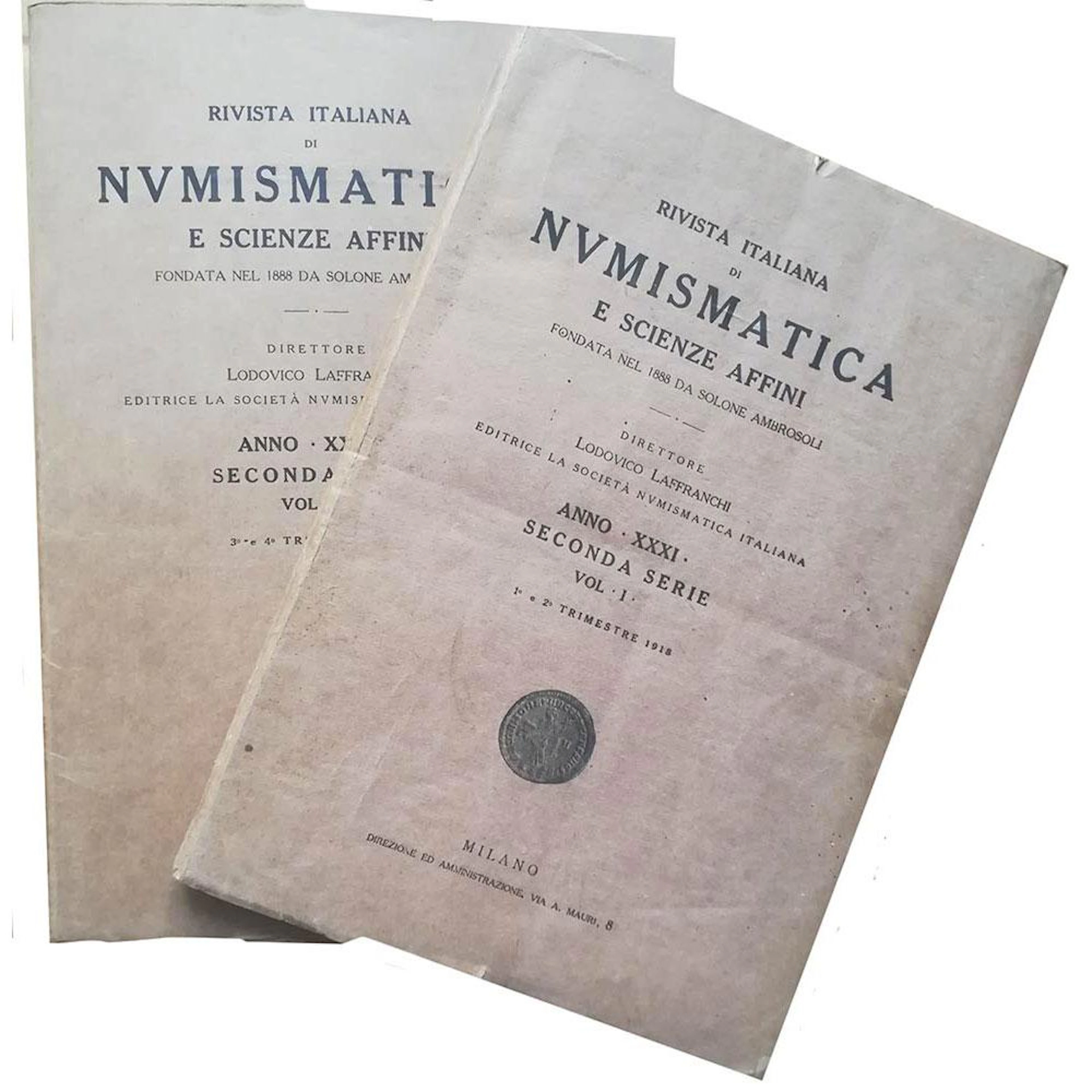AA.VV. RIVISTA ITALIANA DI NUMISMATICA 1918 - MIRONE...