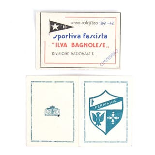 Football, Italy, lot of two association cards, 1934, 1941