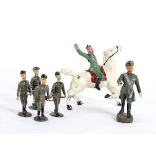 Elastolin, Quiralu and various Black shirts toy soldiers, Mussolini, 1930