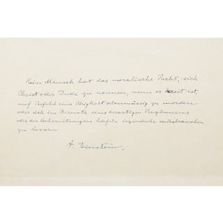 Autograph Manuscript Signed - EINSTEIN, ALBERT.