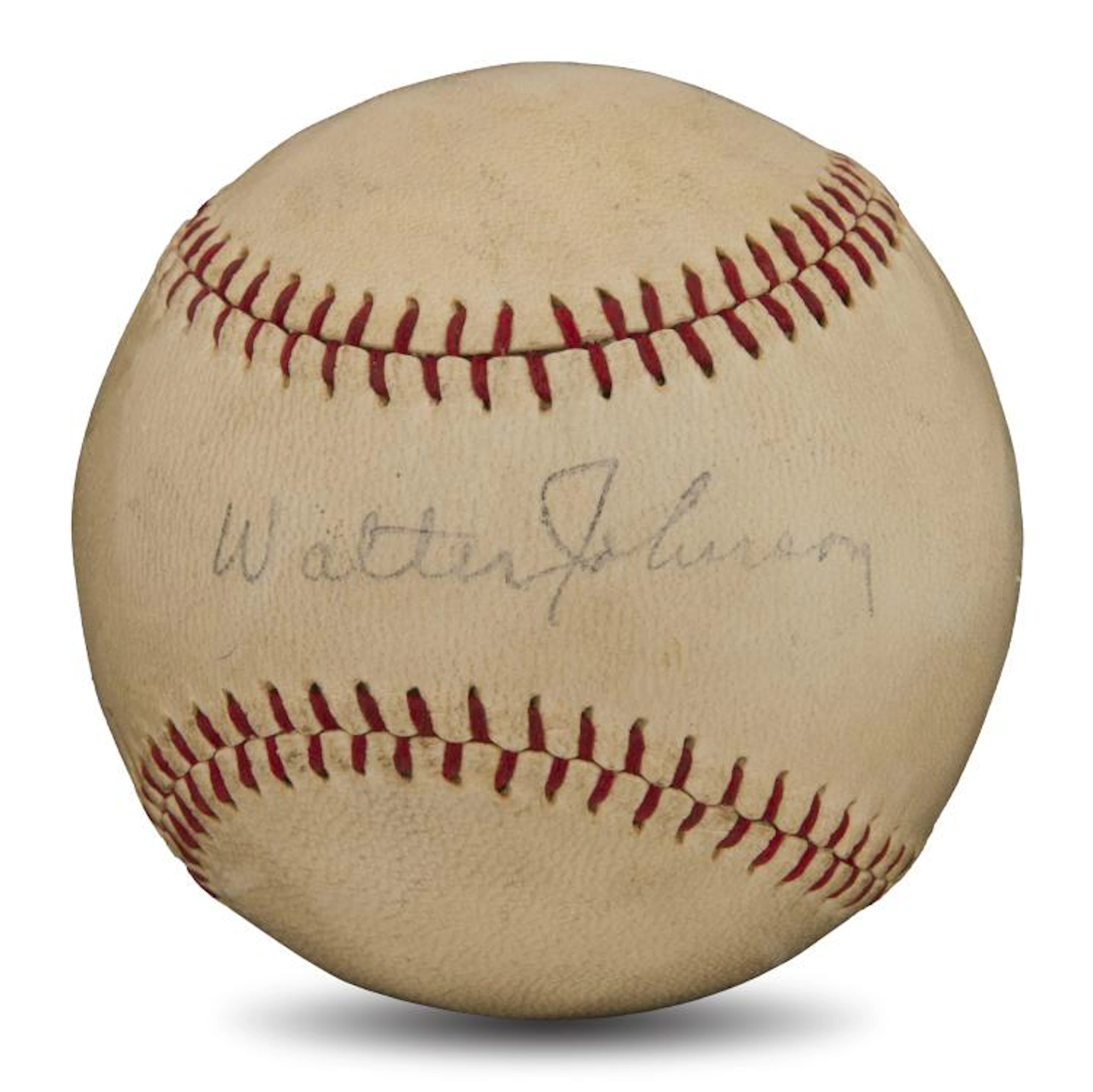 Walter Johnson Single-Signed Baseball with Nr Mint 7...
