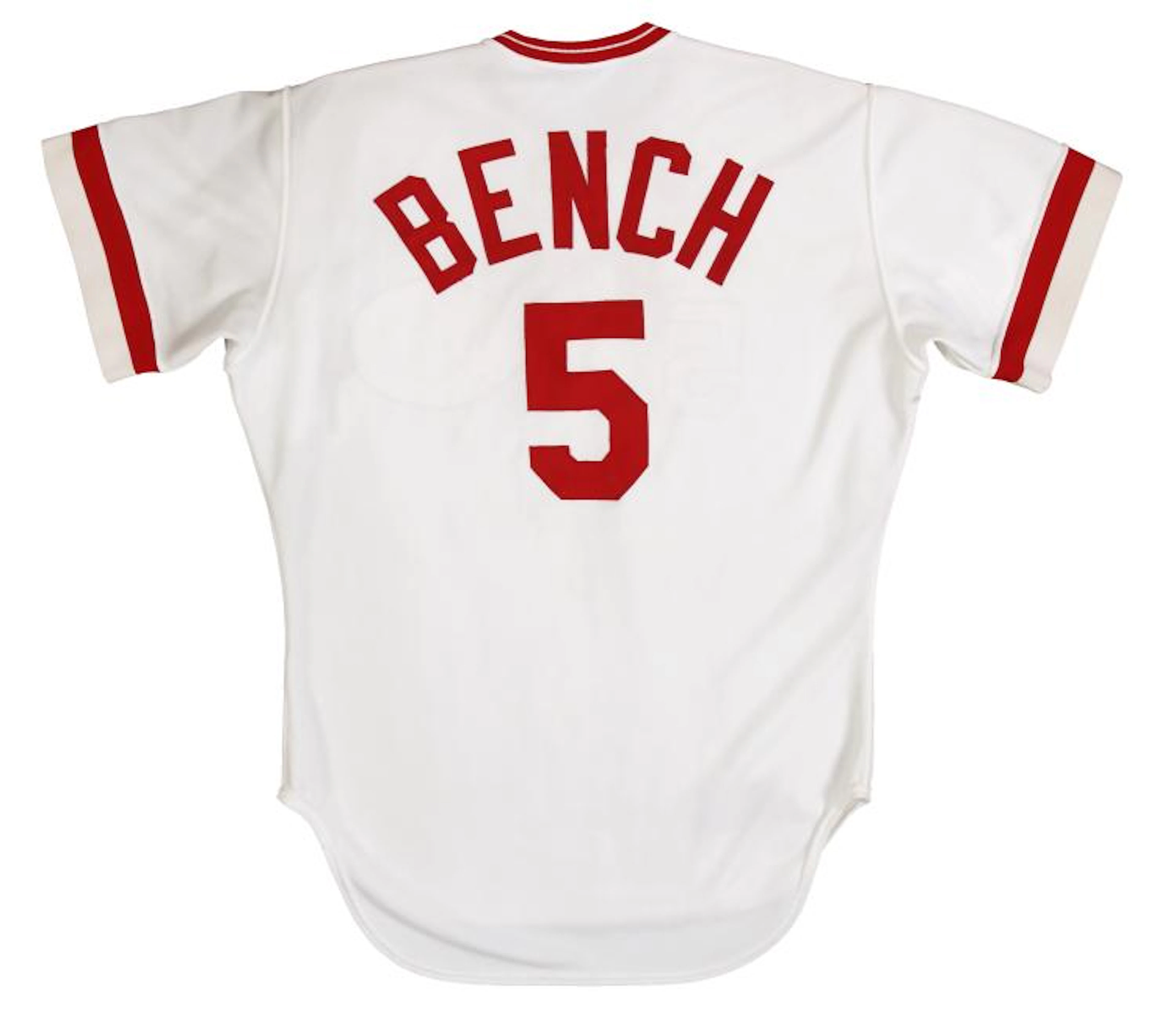 1980 Johnny Bench Game Used and Signed Cincinnati Reds Home Jersey (MEARS A-7)