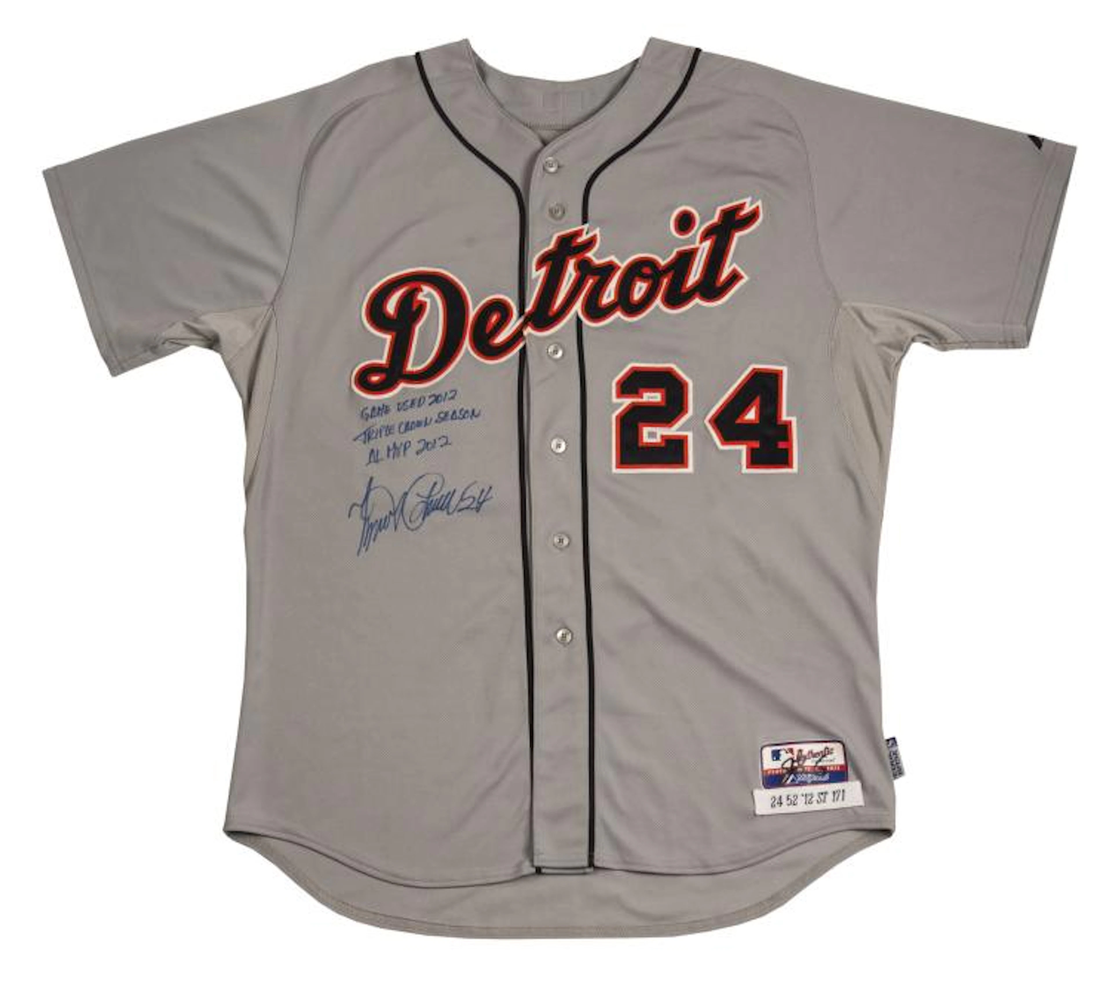 2012 Miguel Cabrera Game Used and Signed/Inscribed...