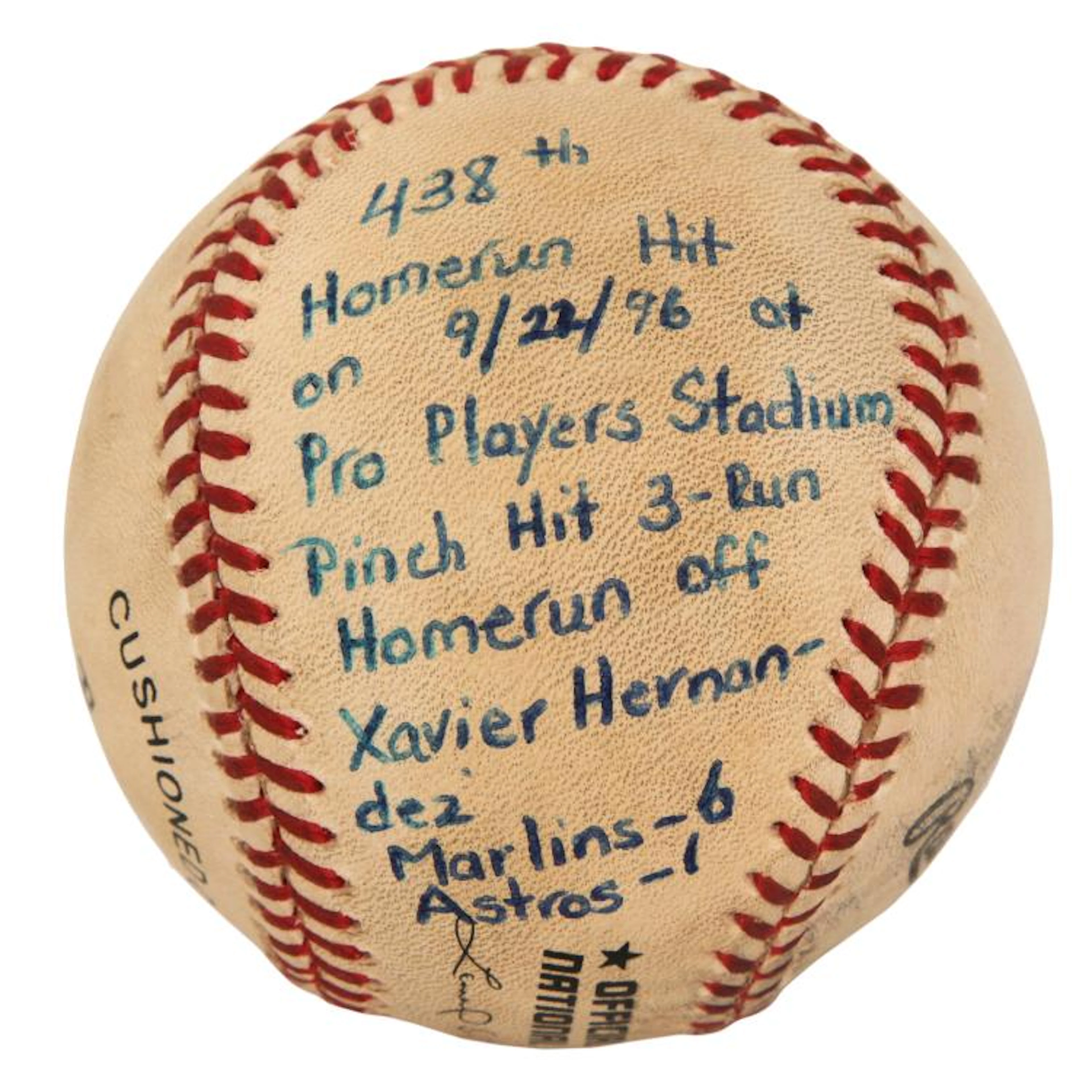 Andre Dawson's Game Used Final Home Run #438 Baseball (Dawson LOA)