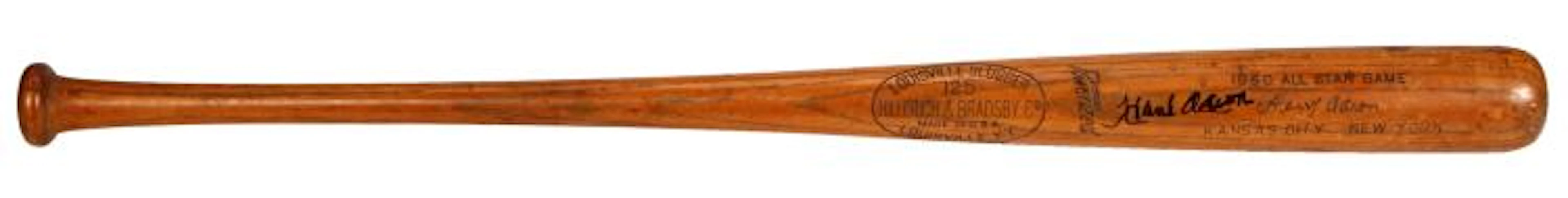 1960 Hank Aaron Game Used and Signed Hillerich and...