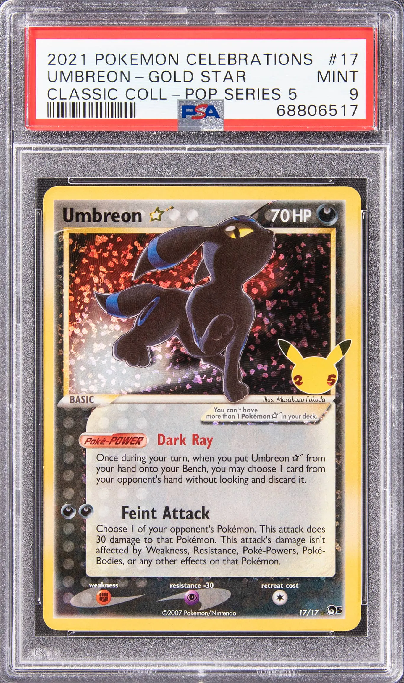 2021 Pokemon Celebrations Classic Collection POP Series 5 #17 Umbreon
