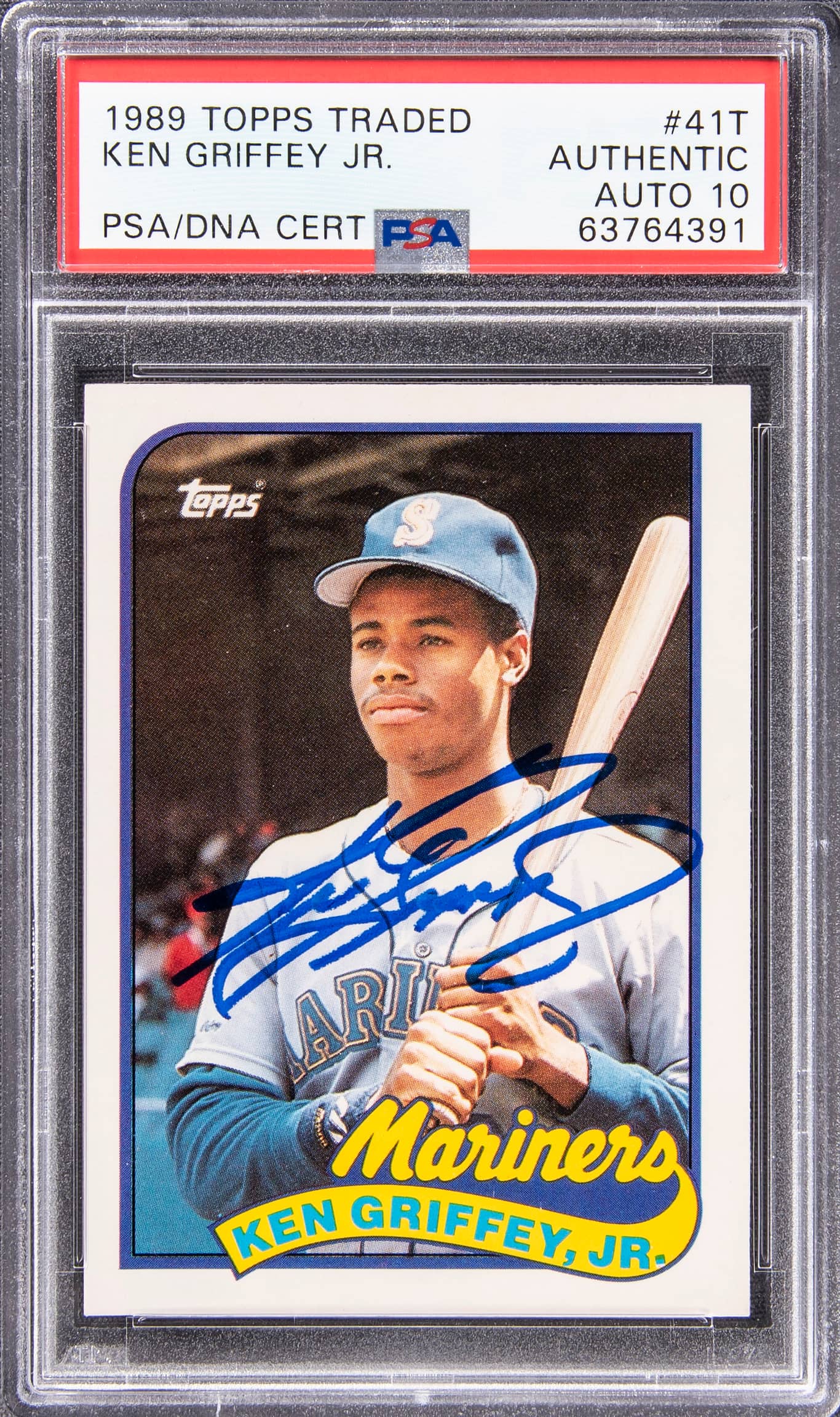 1989 Topps Traded #41T Ken Griffey Jr. Signed Rookie Card – PSA ...