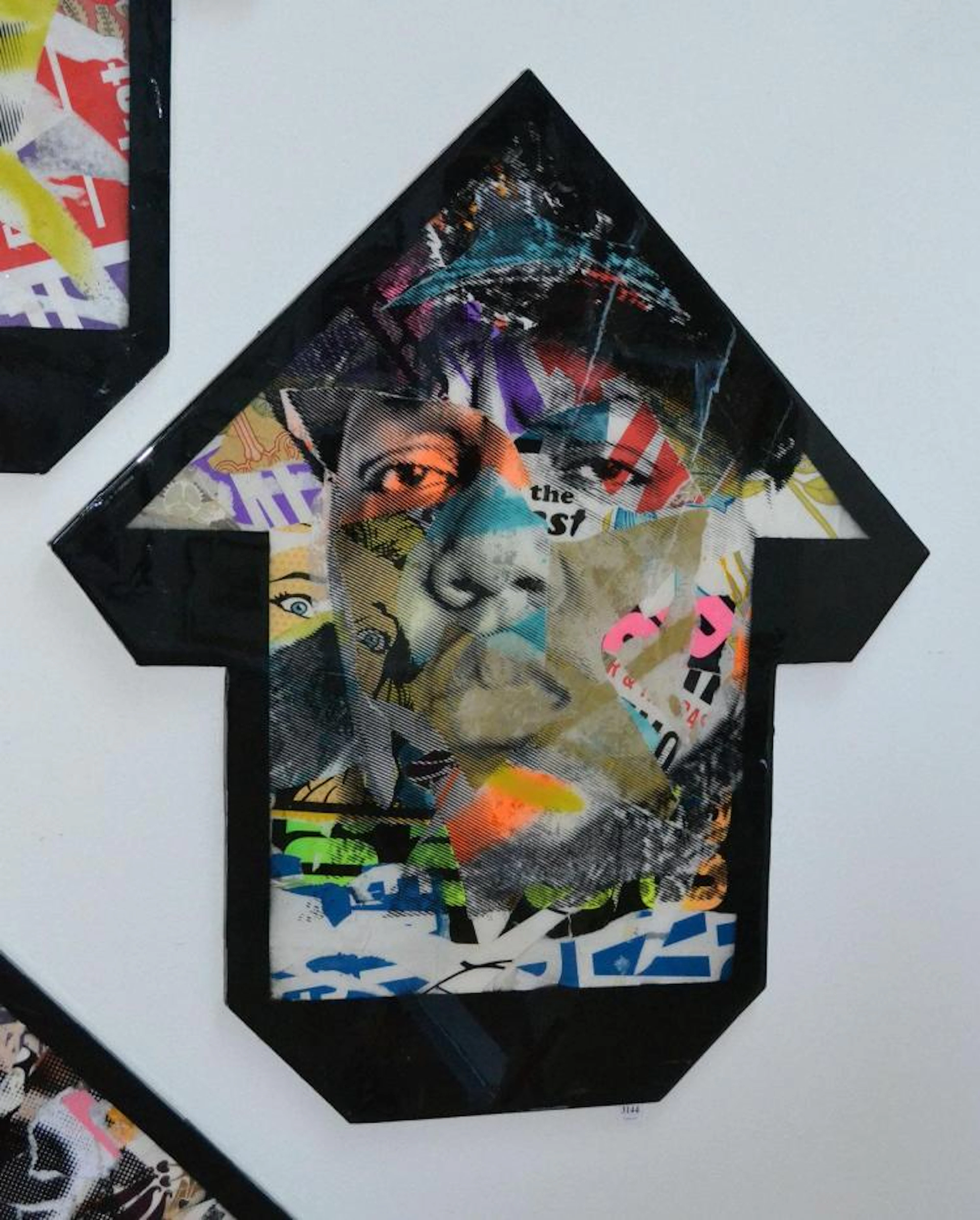 ABOVE, BIGGIE SMALLS, MIXED MEDIA AND RESIN ON BOARD, 89.5 X 79.5CM