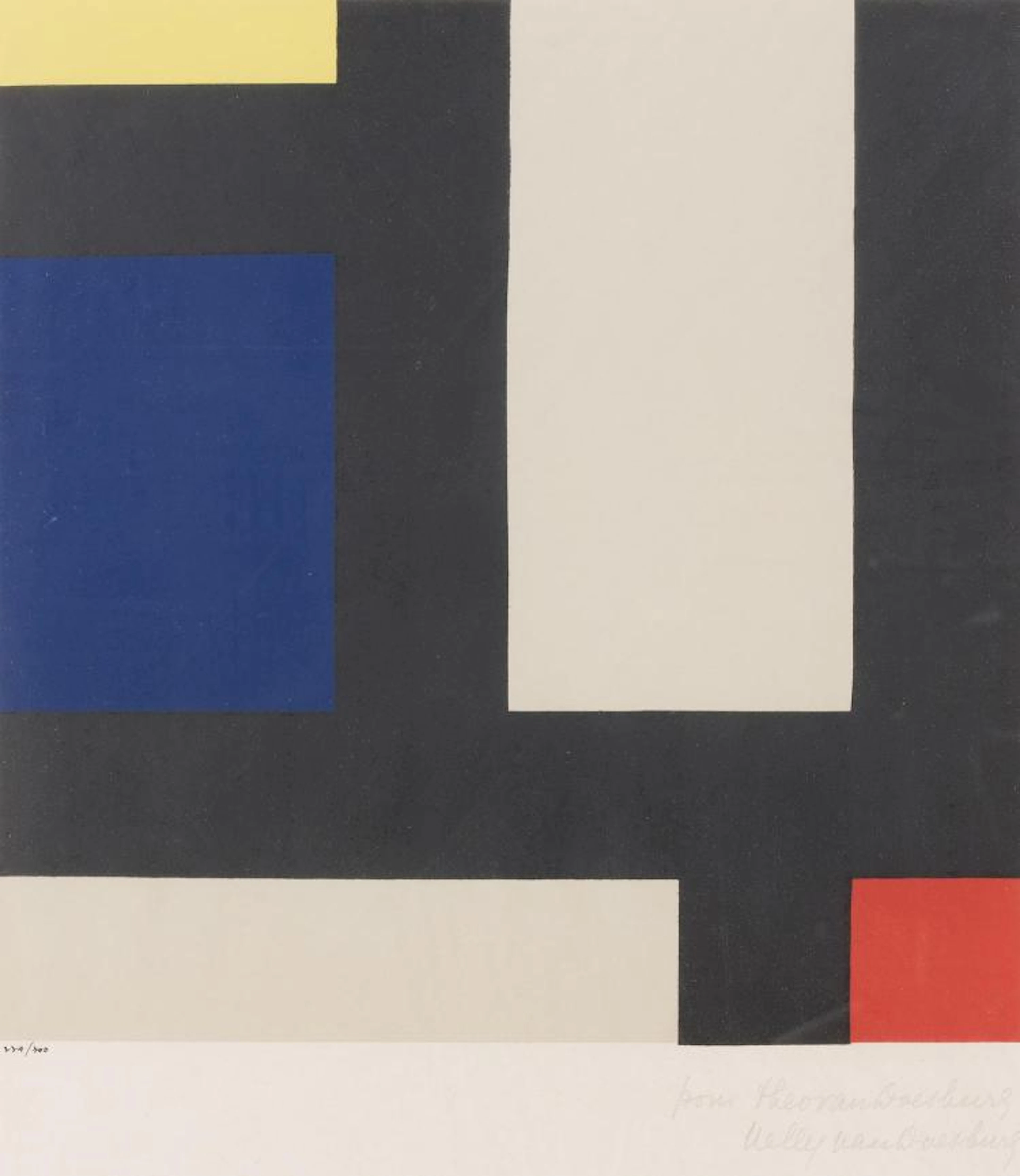MID CENTURY MINIMALIST SCREEN PRINT, SIGNED VAN DOESBURG, EDITION 229/300