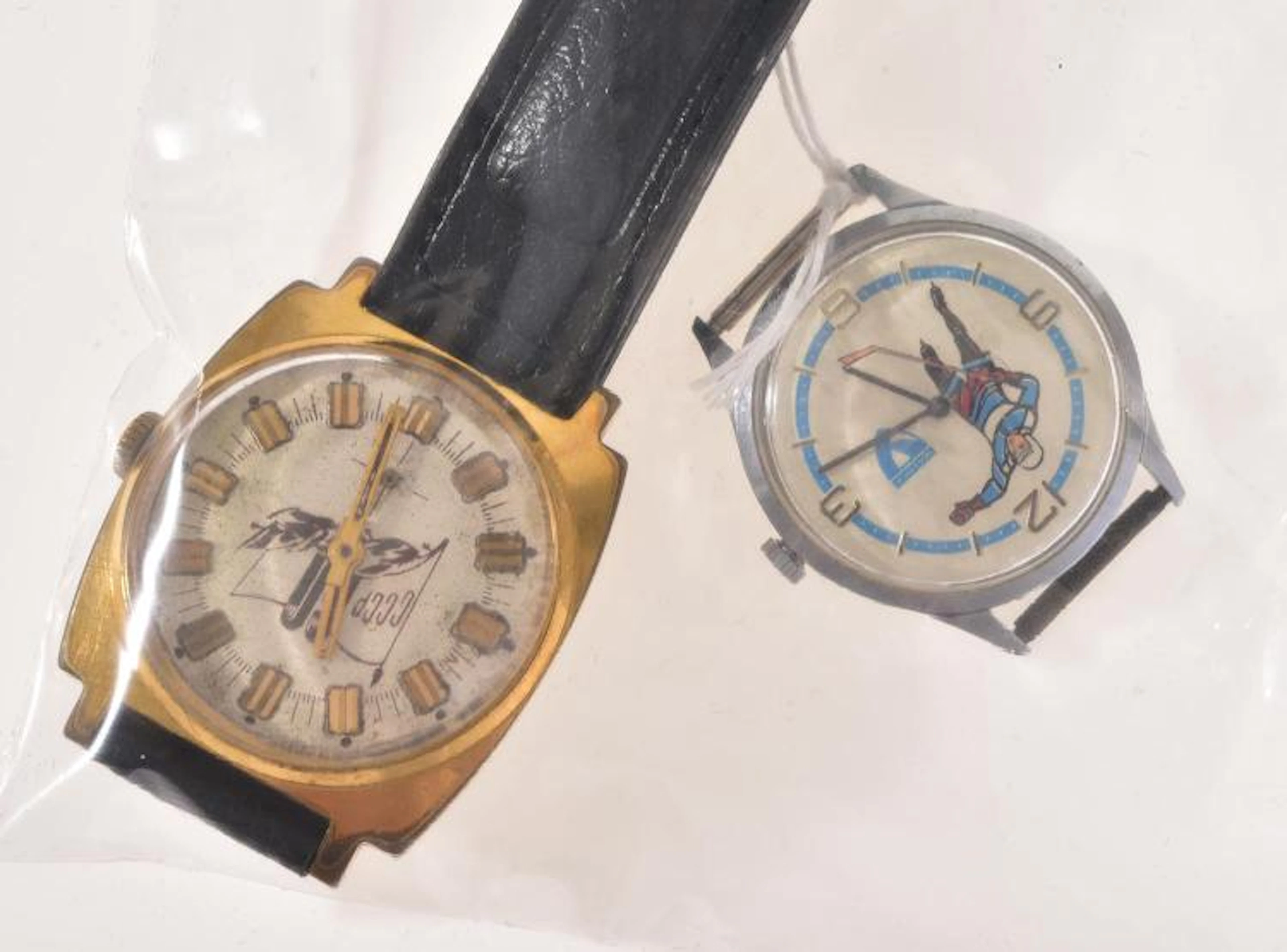 A COMMEMORATIVE 1982 POBEDA WRISTWATCH CELEBRATING THE...