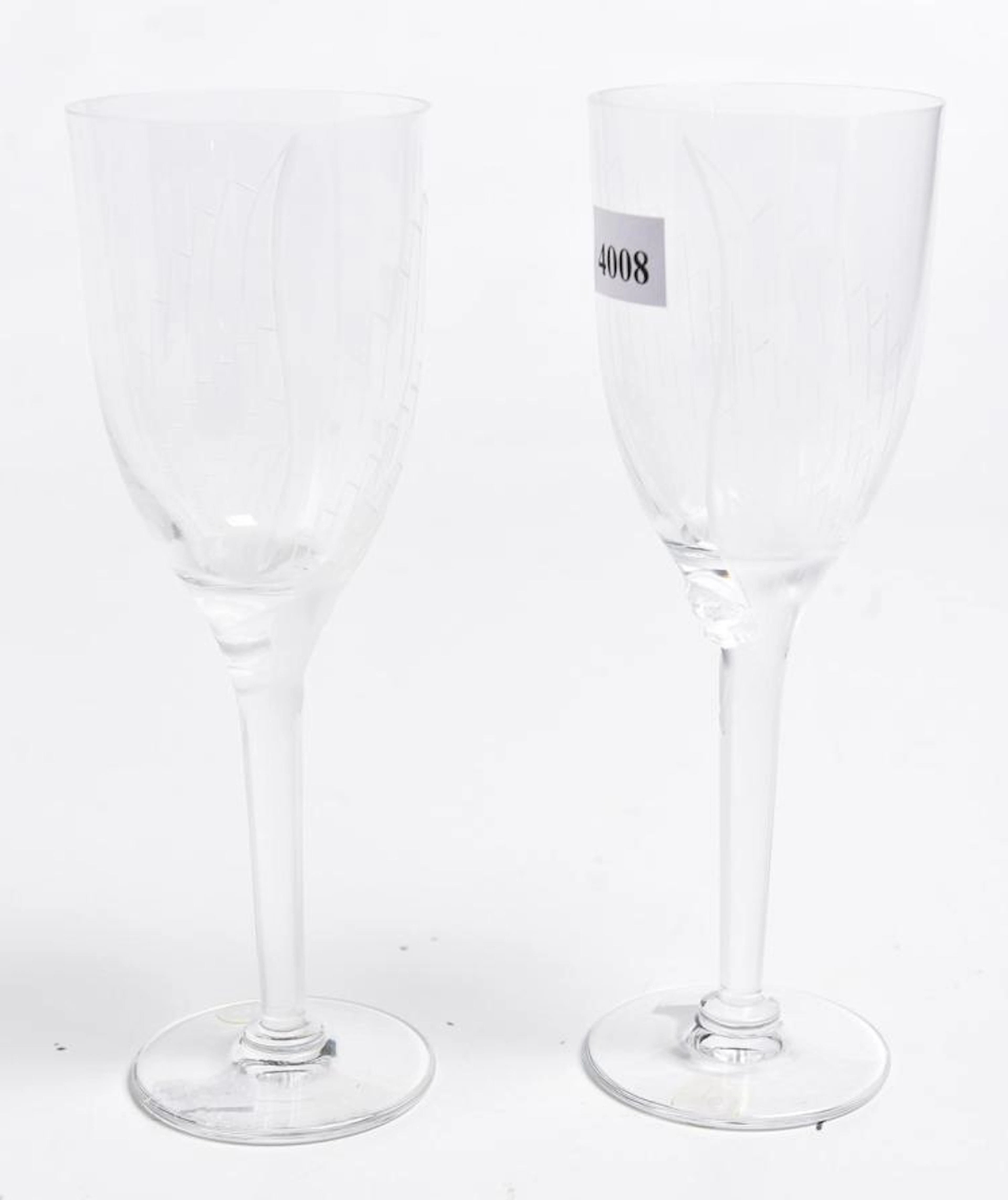 PAIR OF LALIQUE 'ANGE' ANGEL CHAMPAGNE FLUTES