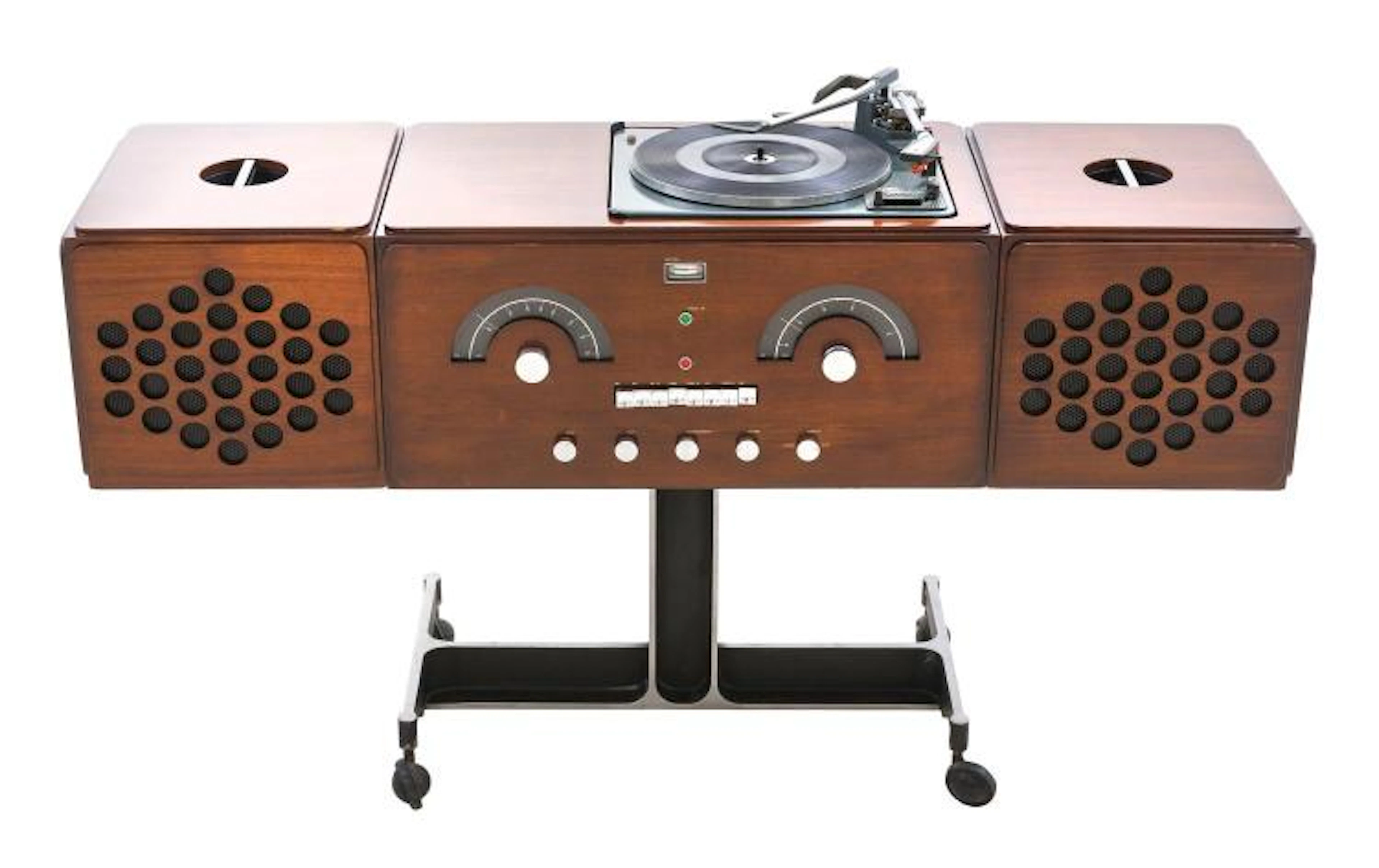 CASTIGLIONI BRIONVEGA RR126 MODULAR RADIOPHONOGRAPH ON CASTORS