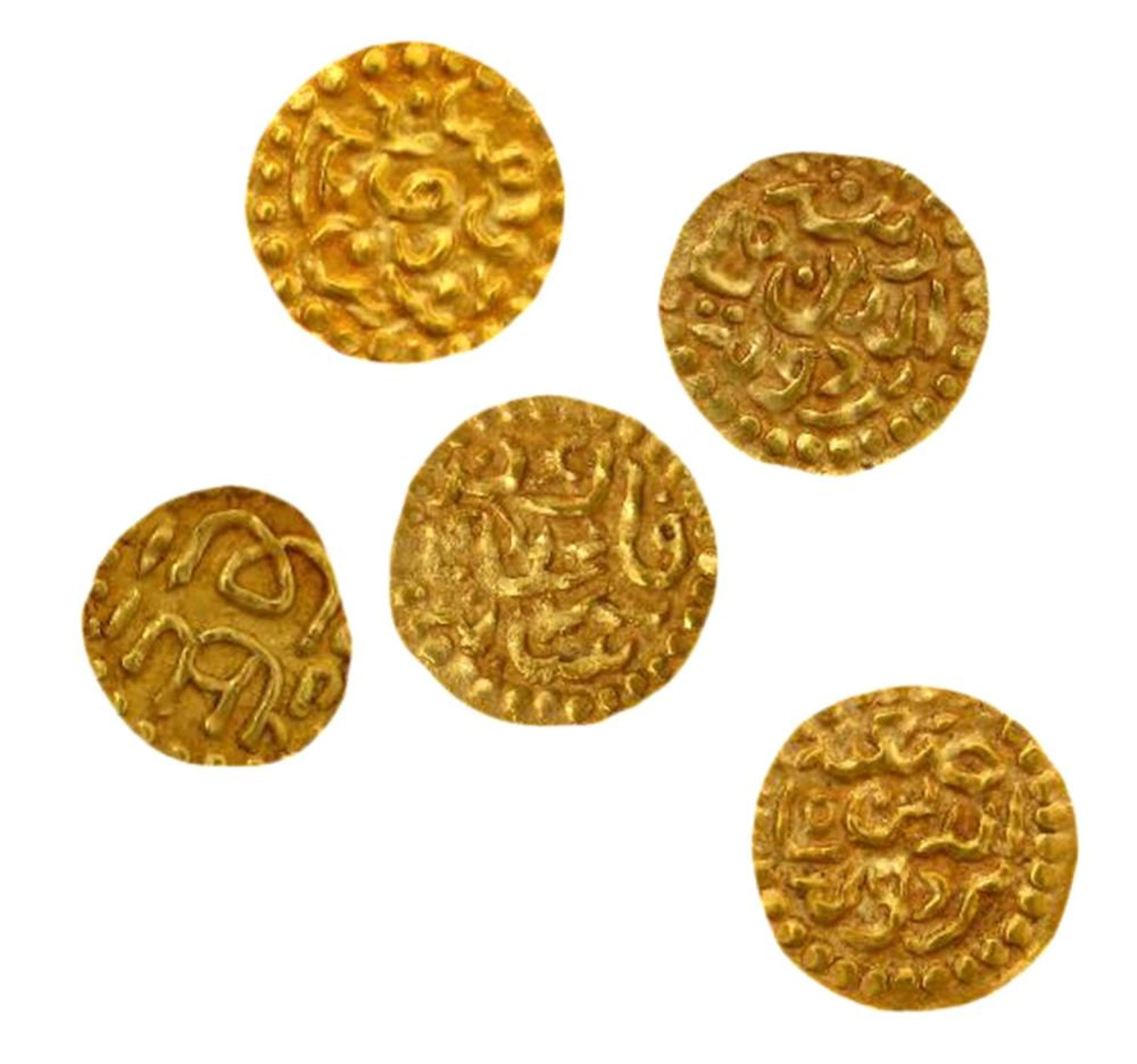 FIVE INDONESIAN GOLD DINARS ACEH SULTANATE