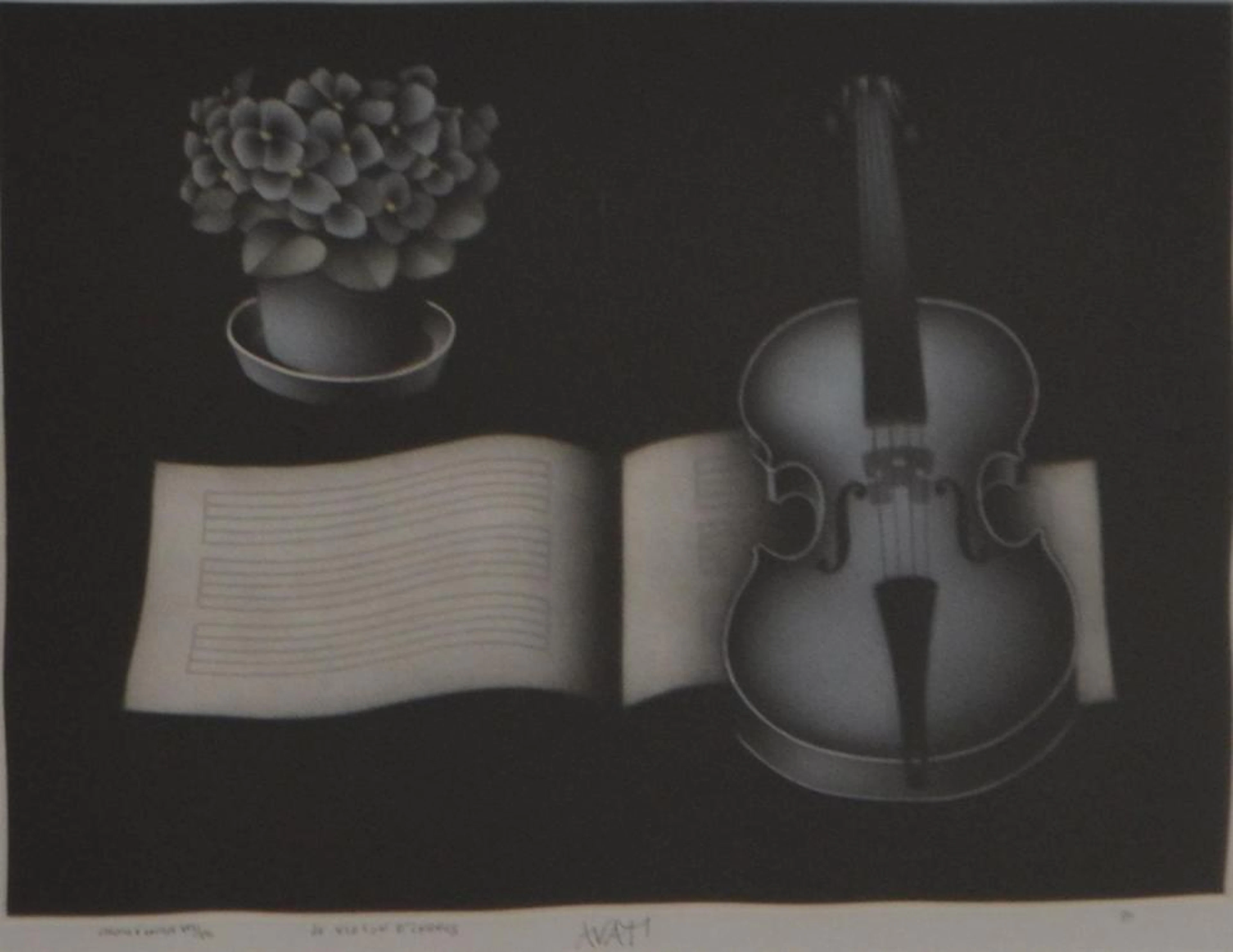 MARIO AVATI, LE VIOLIN D'INGRES 1984, MEZZOTINT 16/16, 28 X 36.5CM