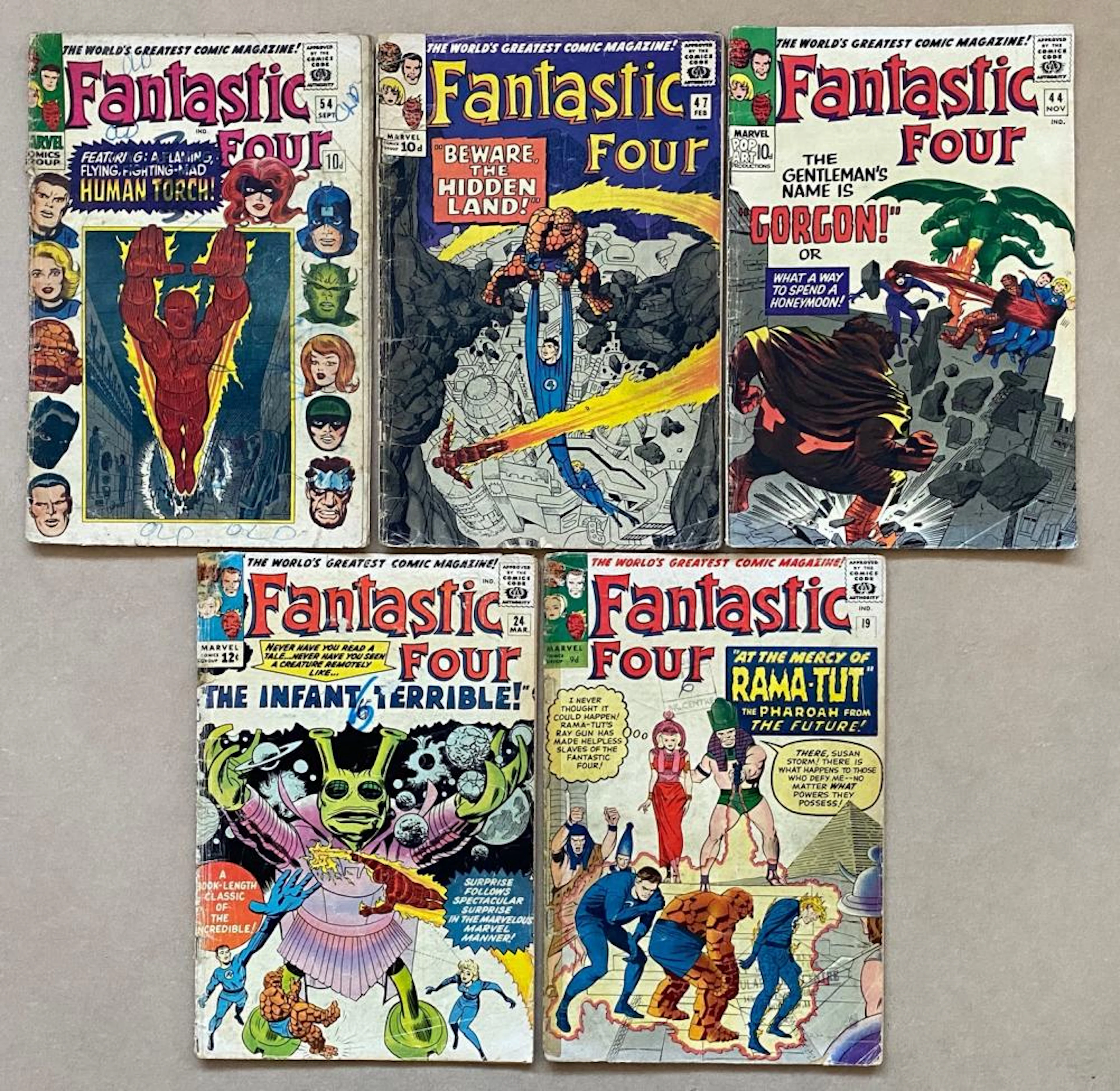FANTASTIC FOUR #19, 24, 44, 47, 54 (5 in Lot) - (1963/66 - M
