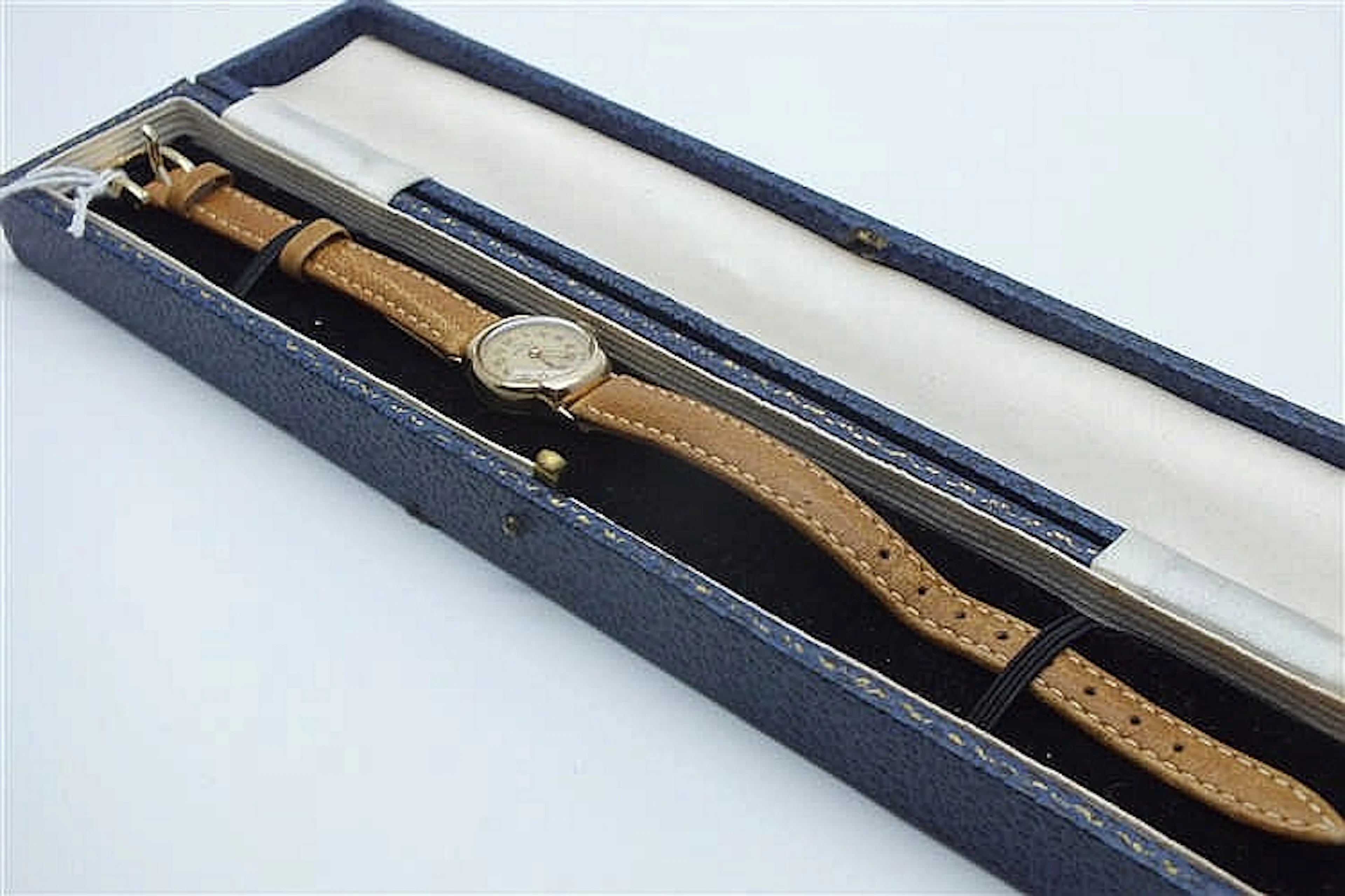 9ct gold ladies record strap watch