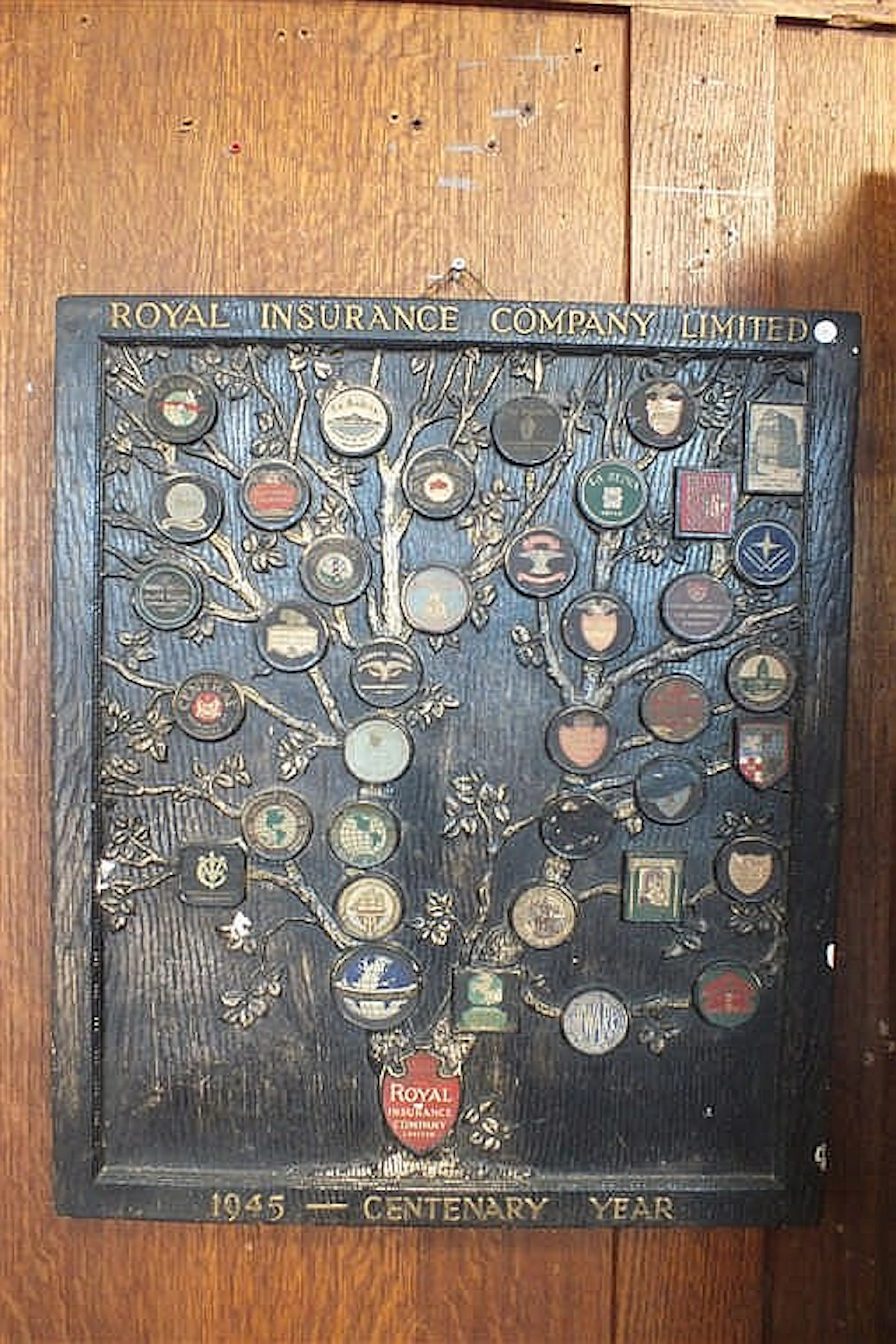 Royal Insurance 1945 Centenery year ‘family tree’ wall plaque